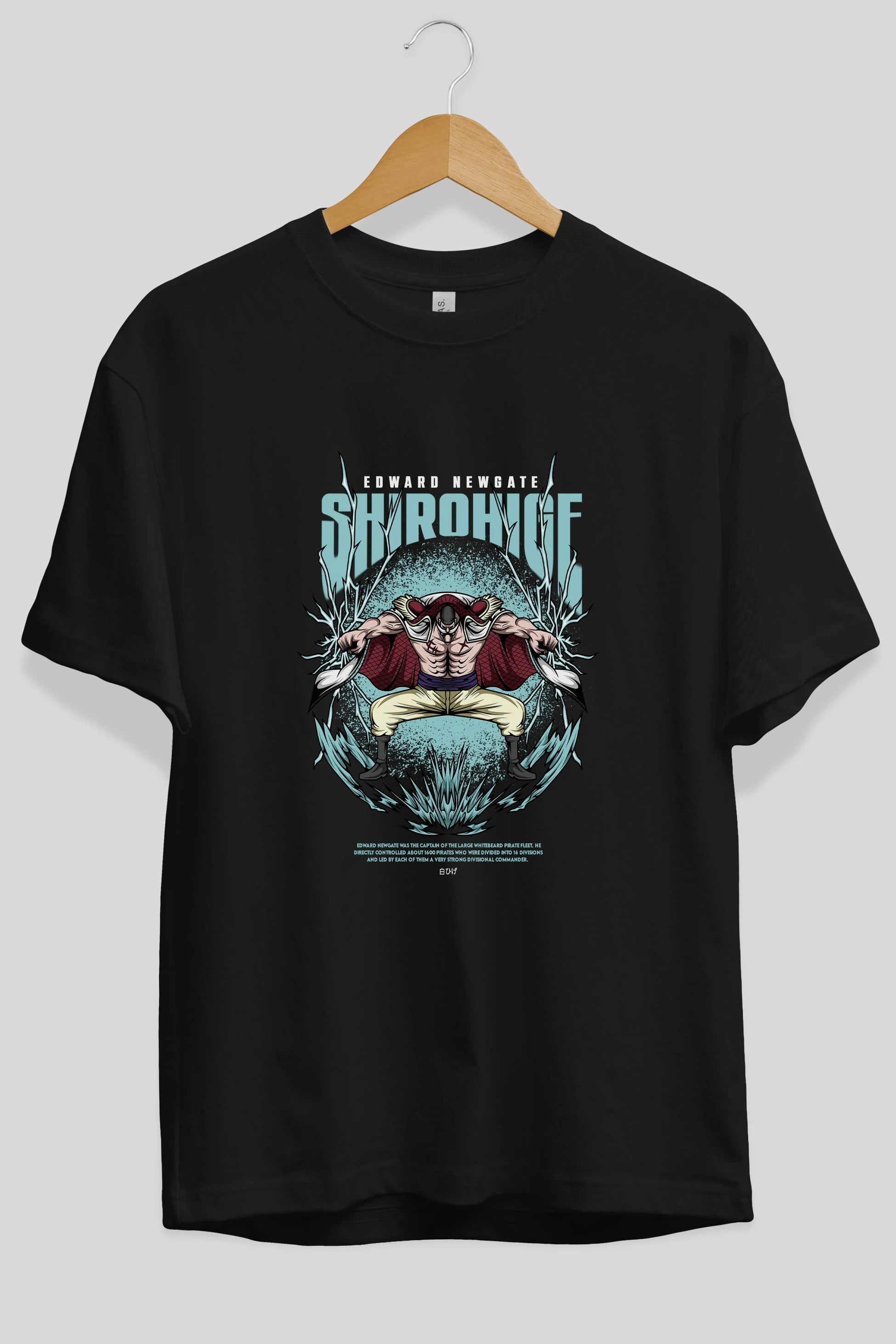 Shirohige Anime Ön Baskılı Oversize t-shirt %100 pamuk Erkek Kadın Unisex