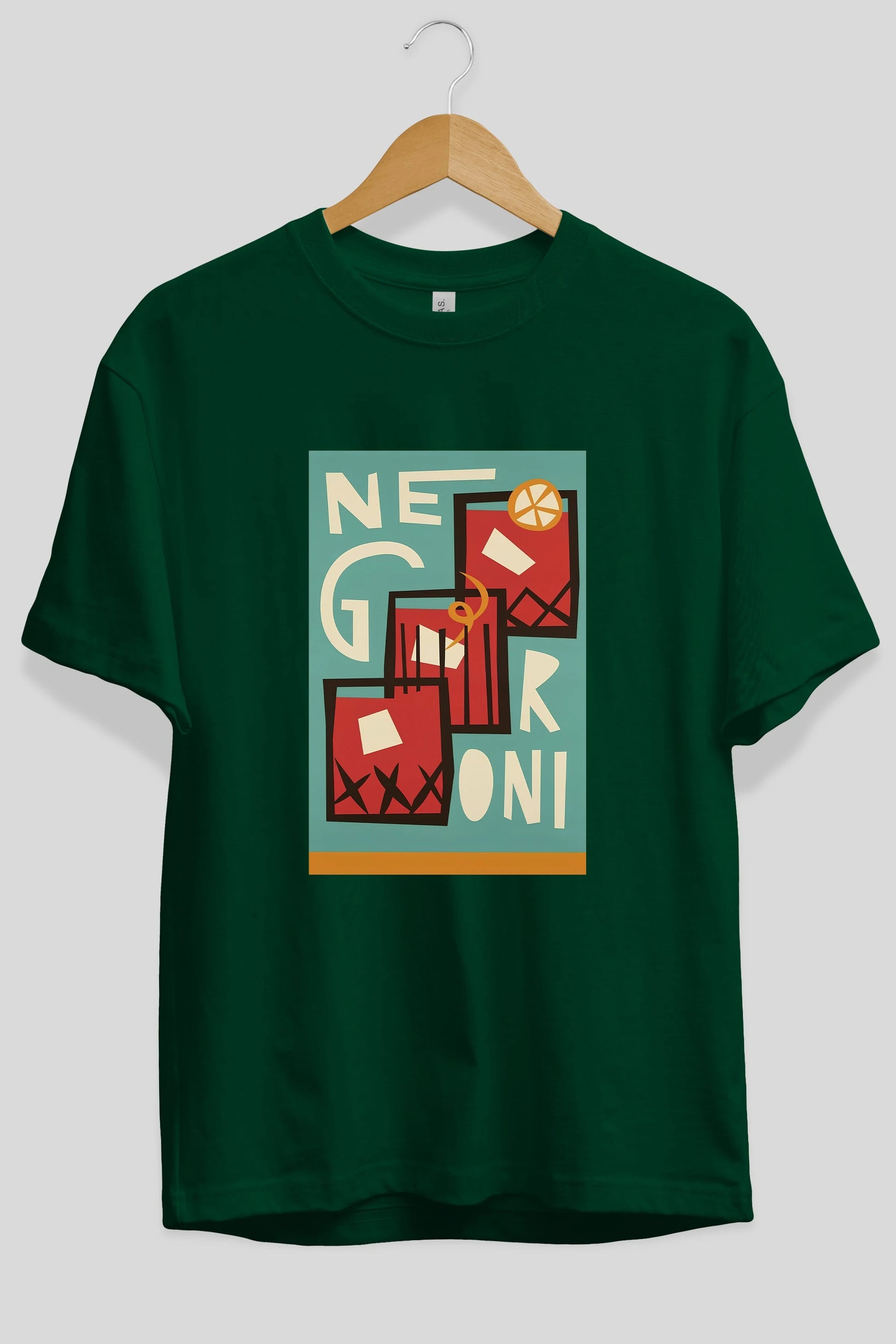 Negroni 3 Ön Baskılı Oversize t-shirt Erkek Kadın Unisex %100 Pamuk Bisiklet Yaka tişort