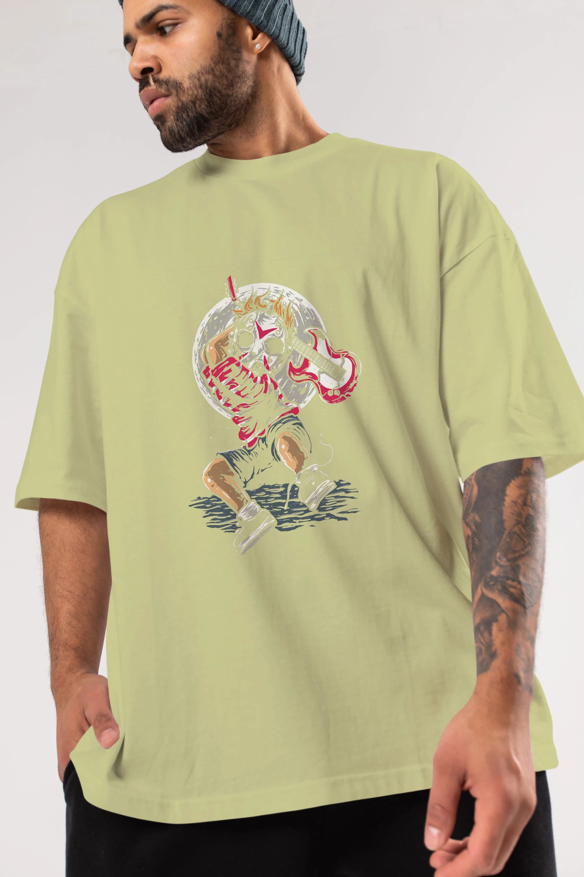 Break The Noise Ön Baskılı Oversize t-shirt Erkek Kadın Unisex %100 Pamuk tişort