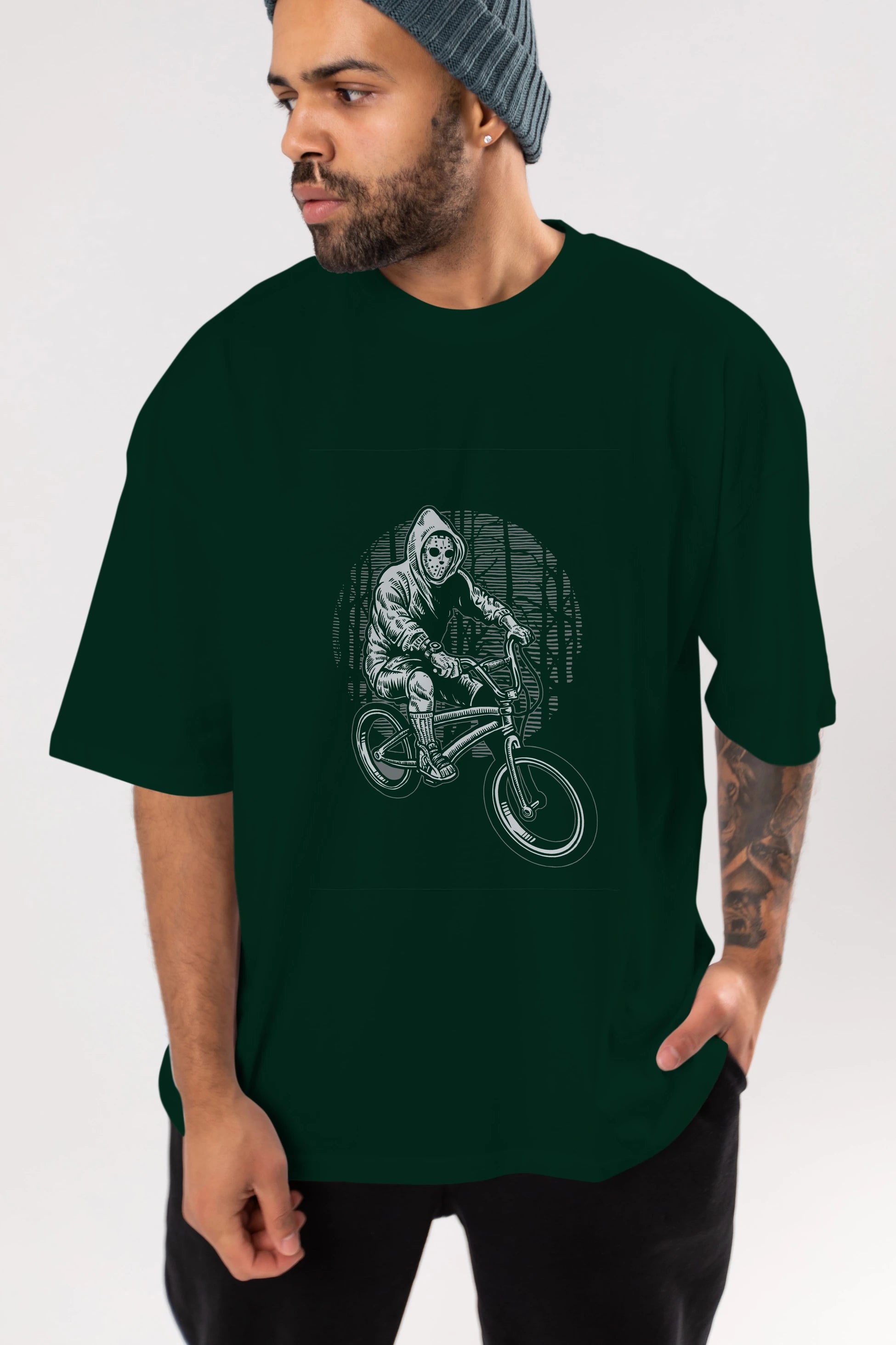 Ride Bike To Kill Ön Baskılı Oversize t-shirt Erkek Kadın Unisex %100 Pamuk tişort