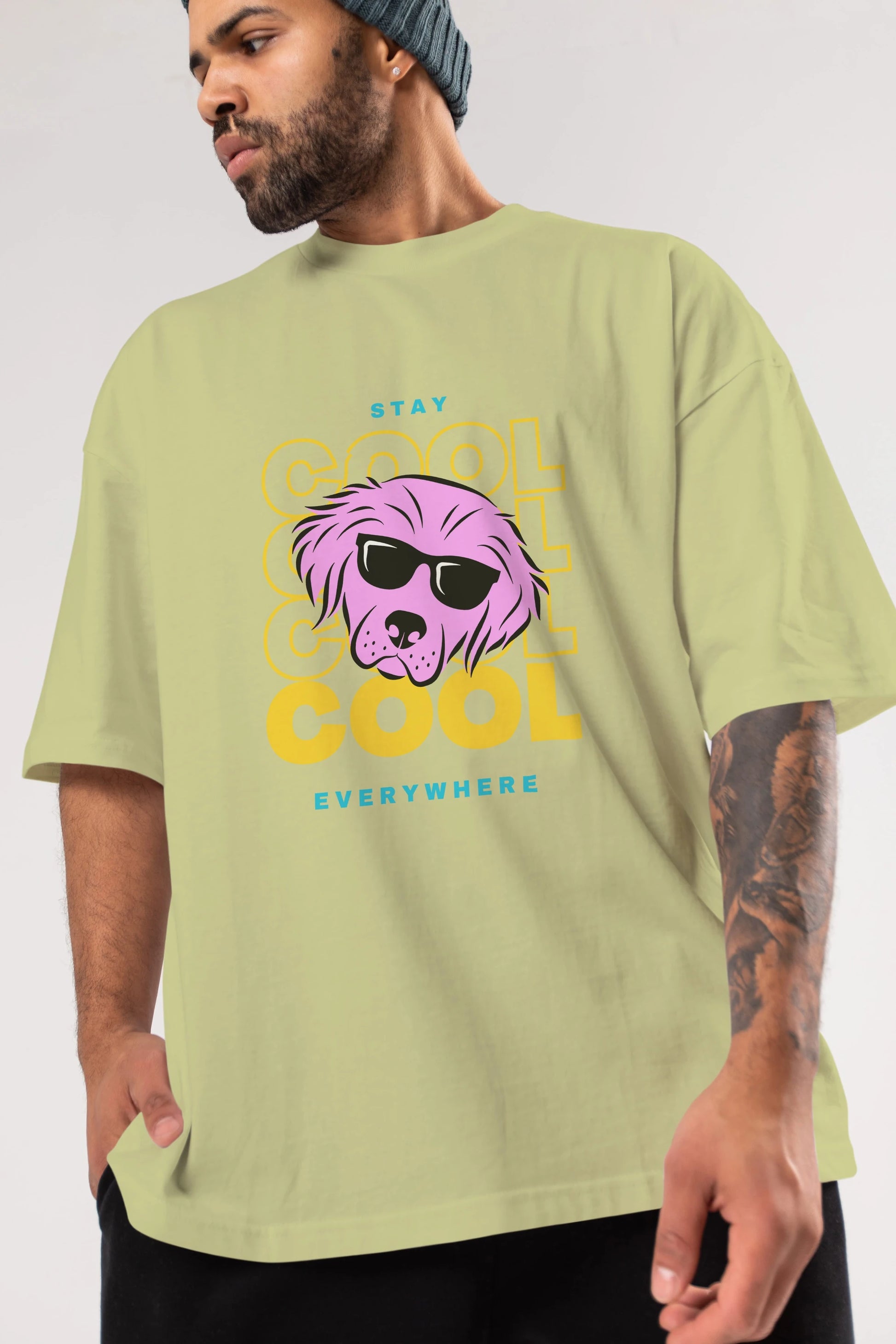 Cool Dog 2 Ön Baskılı Oversize t-shirt Erkek Kadın Unisex
