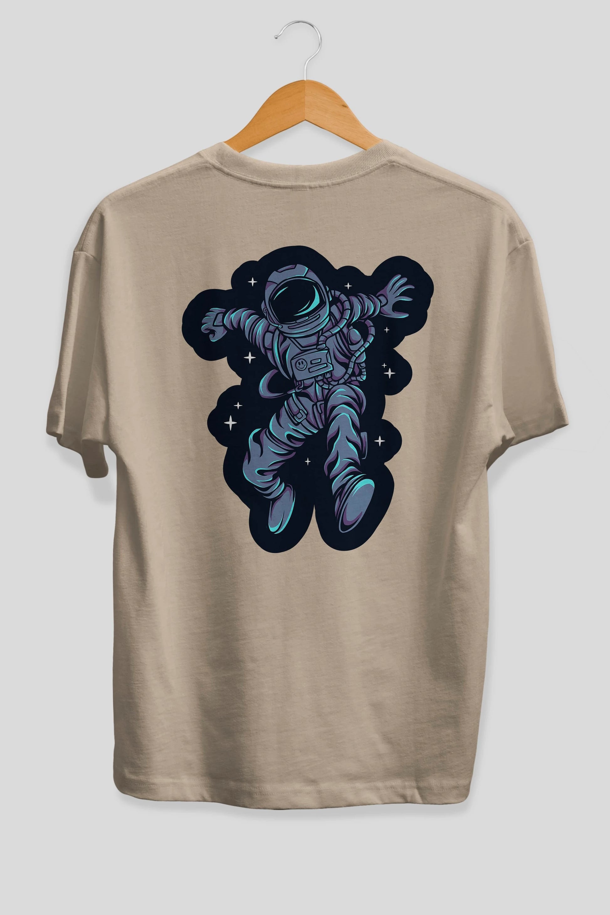 Astrostars sticker Arka Baskılı Oversize t-shirt Erkek Kadın Unisex