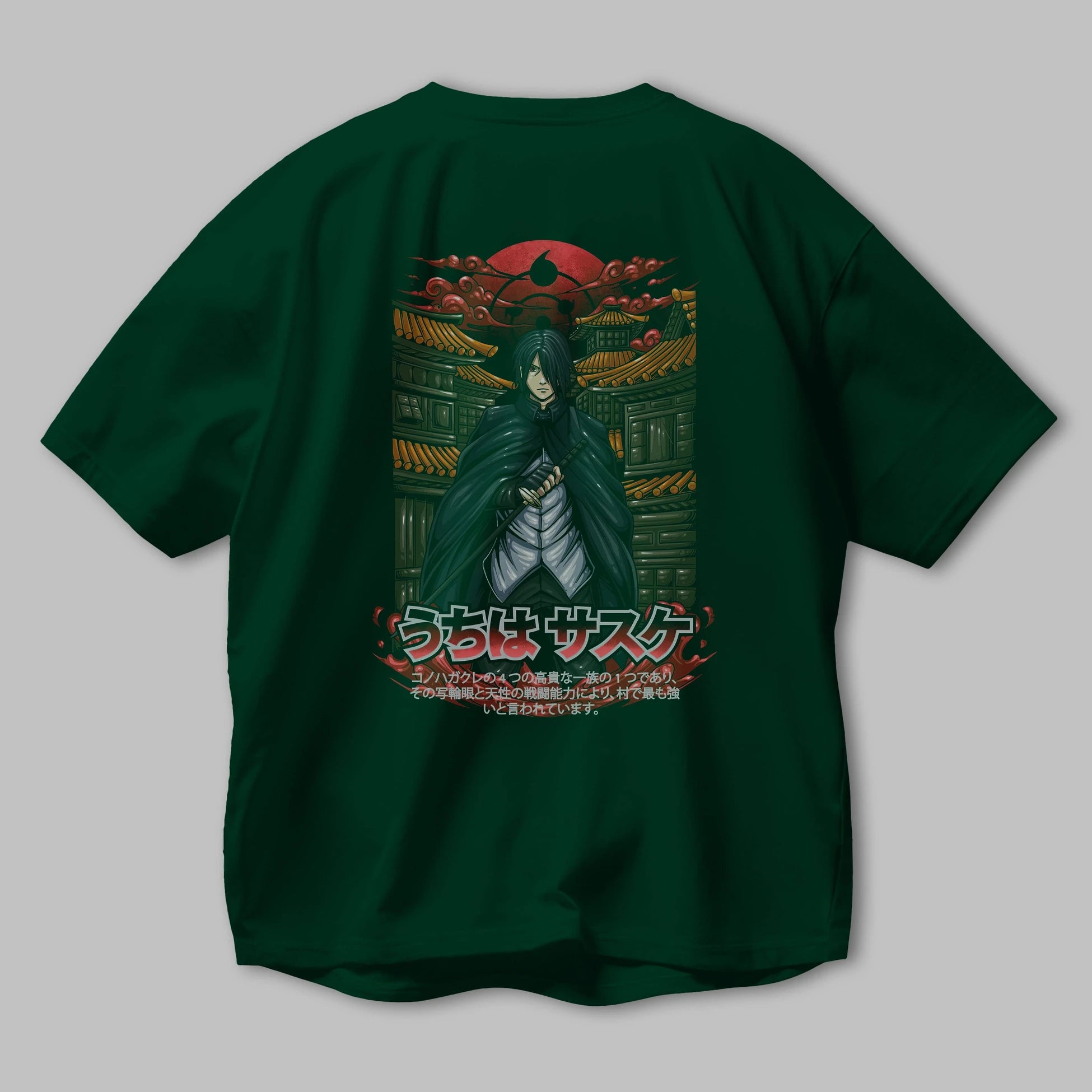 NARUTO SASUKE UCHIHA 1 Anime Arka Baskılı Oversize t-shirt Erkek Kadın Unisex