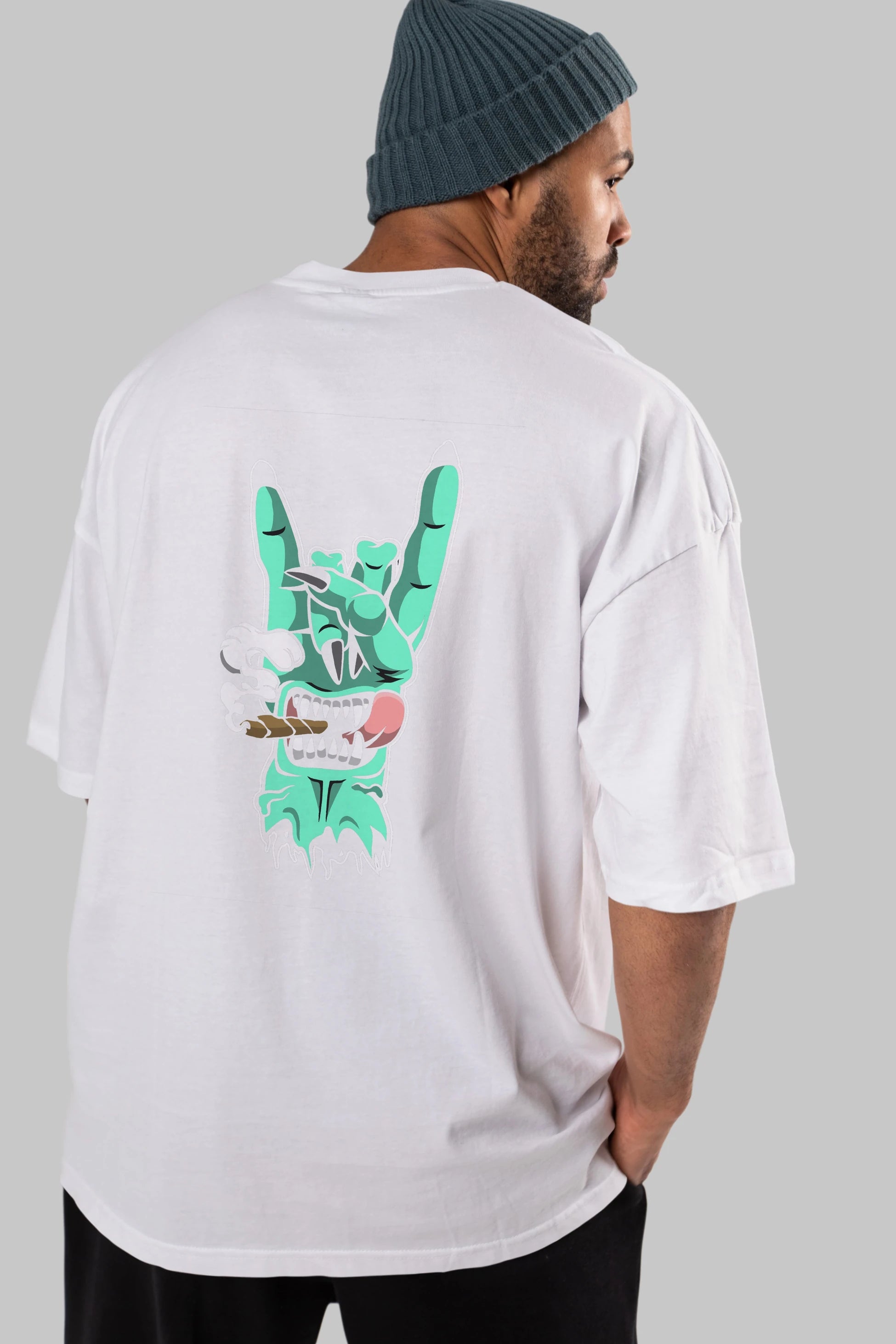Metal Sign Arka Baskılı Oversize t-shirt Erkek Kadın Unisex %100 Pamuk tişort
