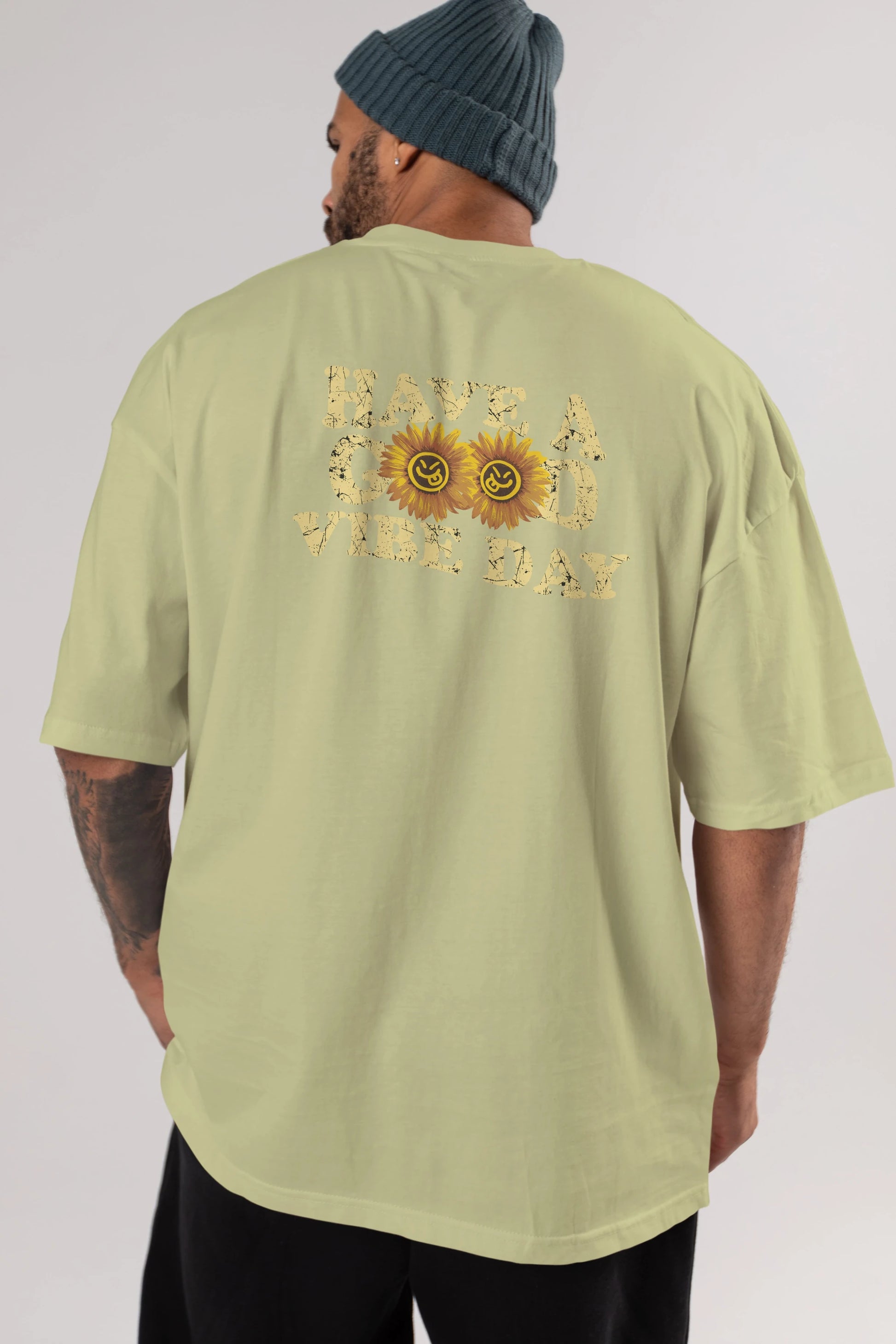 Have a Good Vibe Day Arka Baskılı Oversize t-shirt Erkek Kadın Unisex