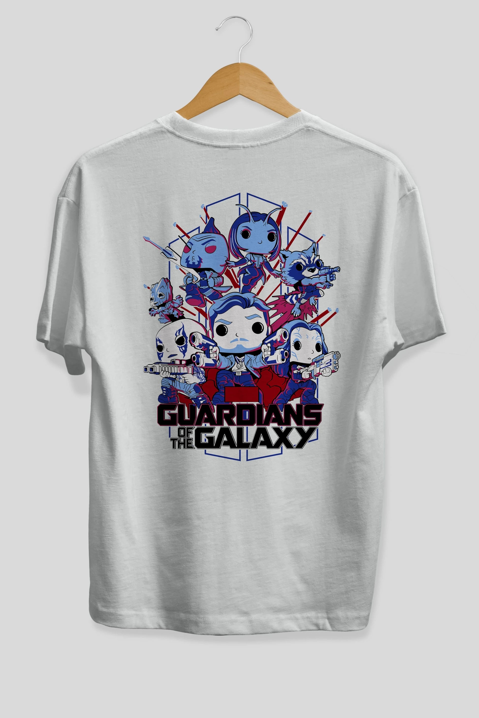 Guardians of the Galaxy Arka Baskılı Oversize t-shirt Erkek Kadın Unisex %100 Pamuk Bisiklet Yaka tişort