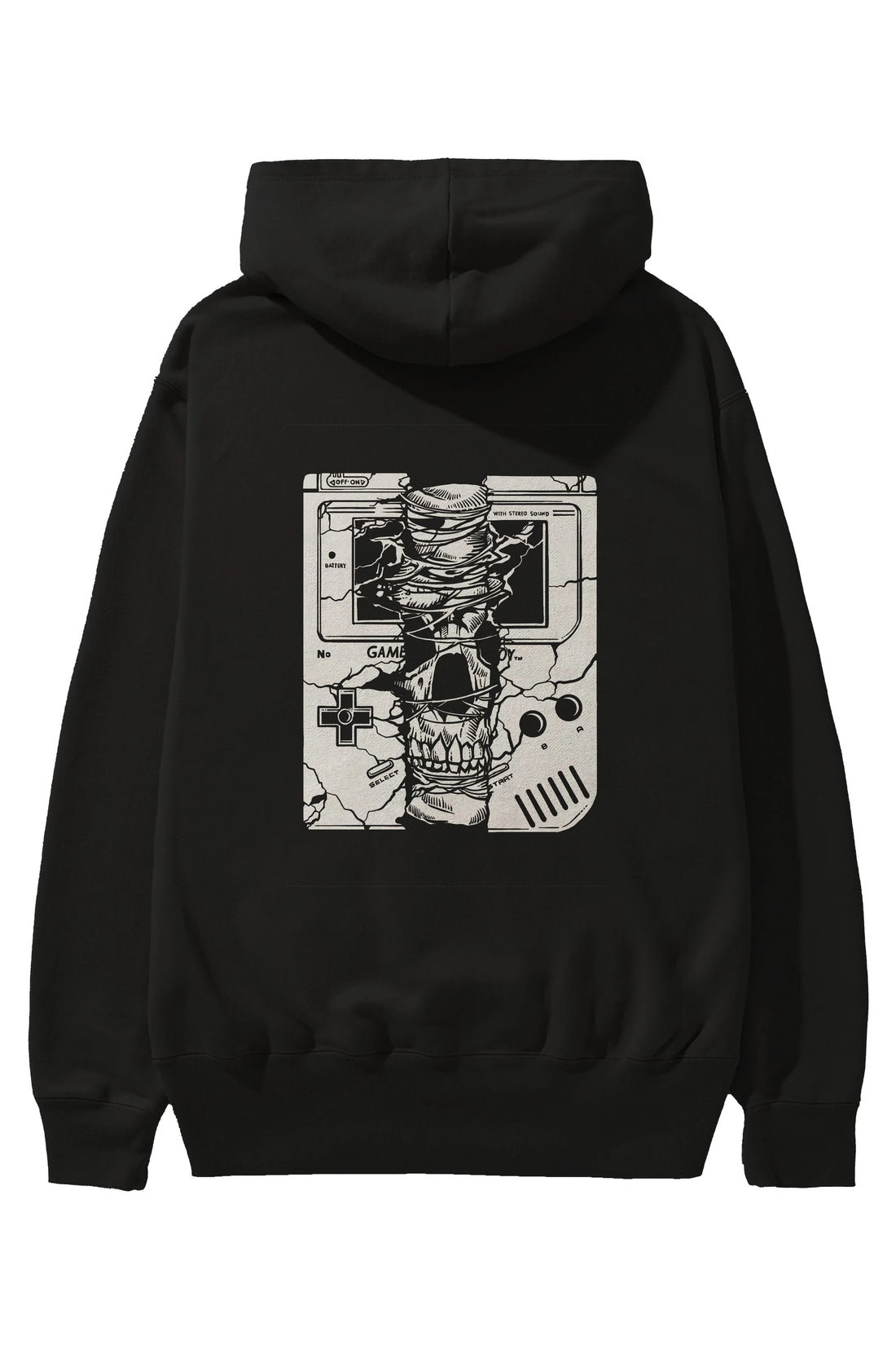 Gameboy Skull Arka Baskılı Hoodie Oversize Kapüşonlu Sweatshirt Erkek Kadın Unisex