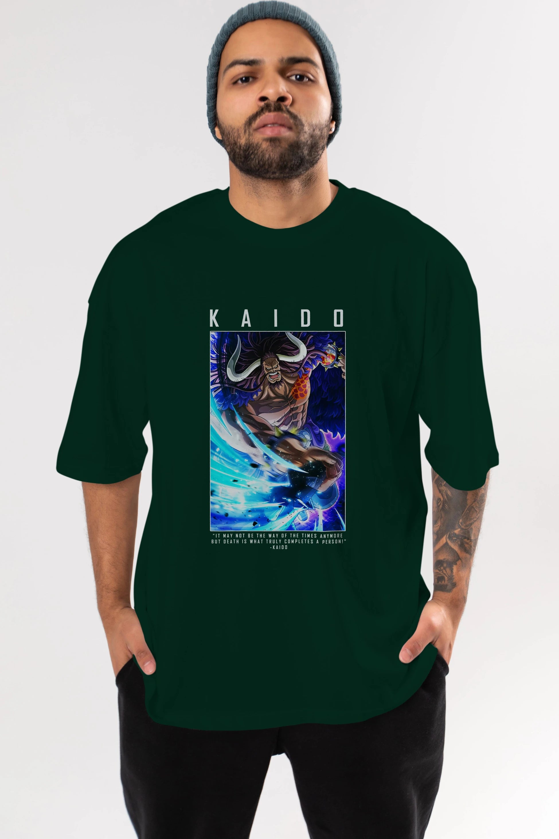 Kaido 2 Anime Ön Baskılı Oversize t-shirt Erkek Kadın Unisex