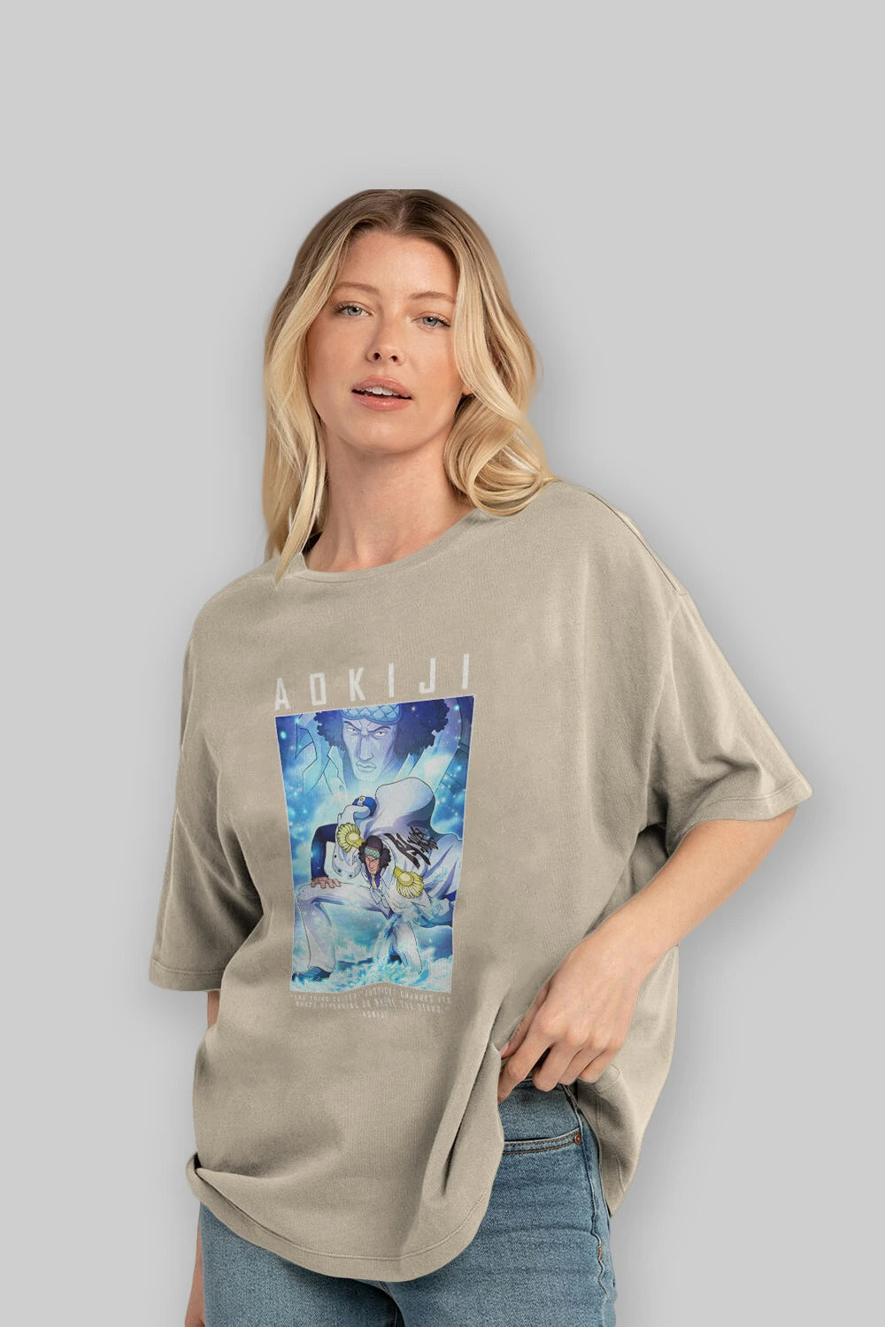 Kuzan Anime Ön Baskılı Oversize t-shirt Erkek Kadın Unisex