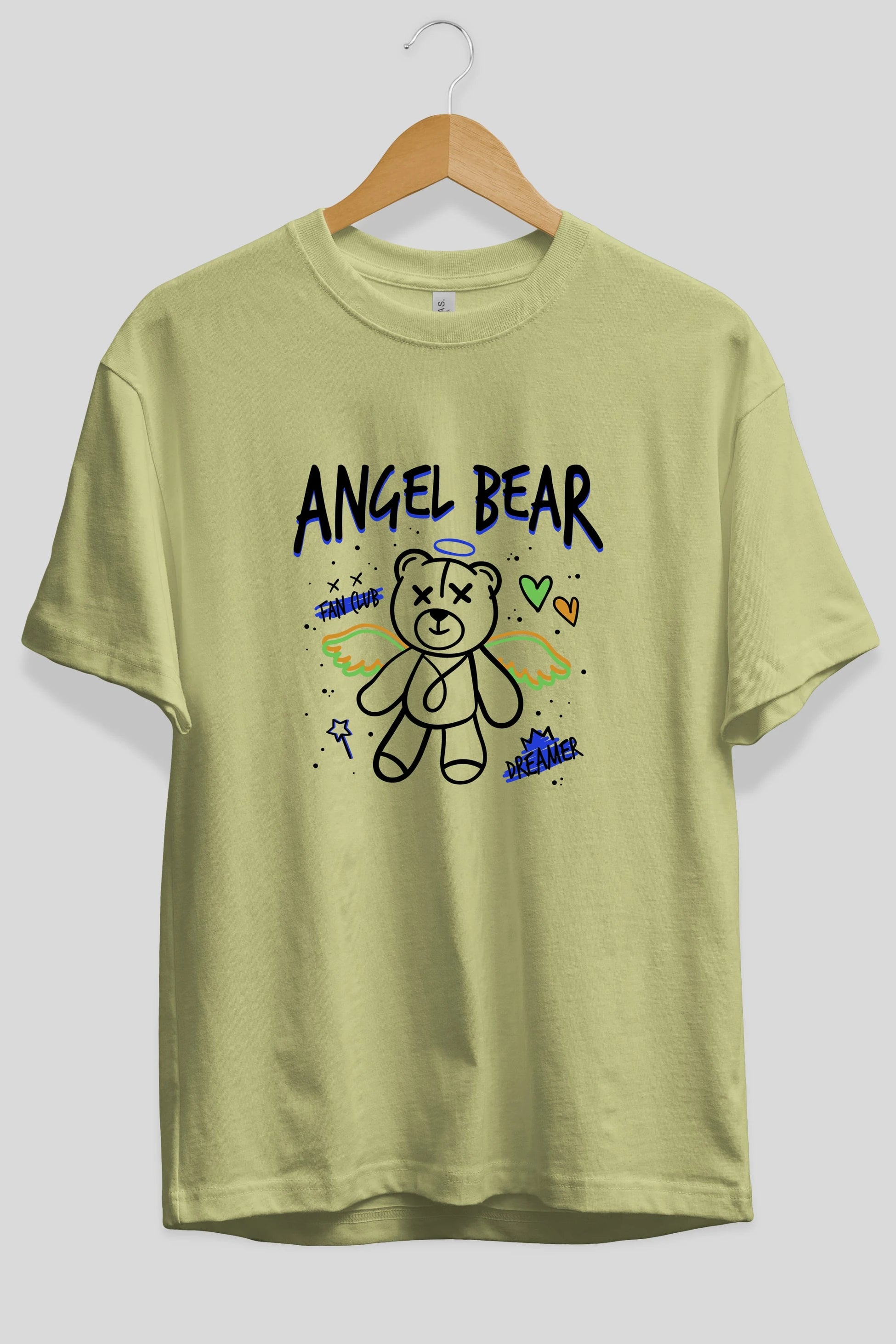 Angel Bear Ön Baskılı Oversize t-shirt Erkek Kadın Unisex