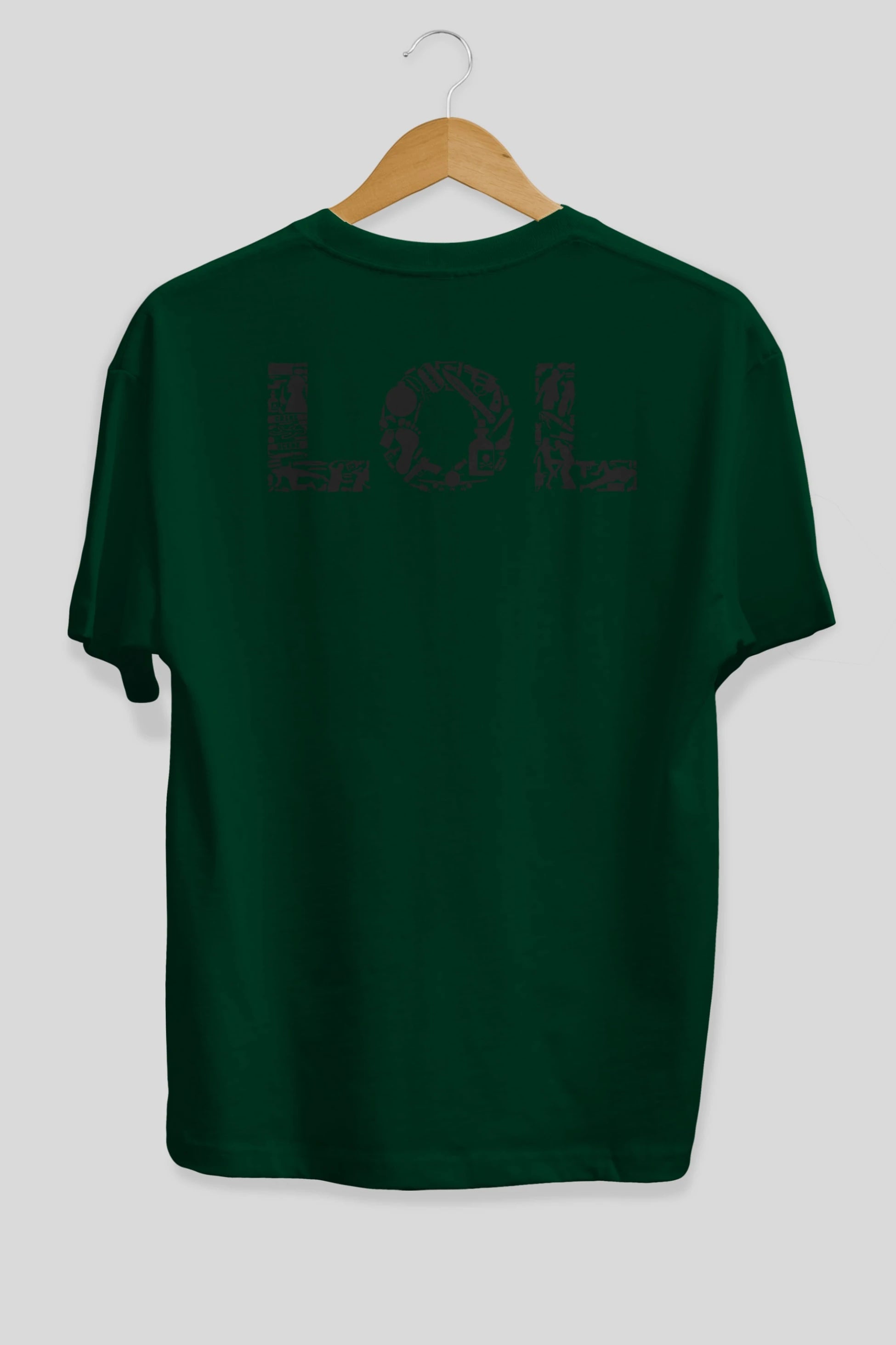 LOL Arka Baskılı Oversize t-shirt %100 pamuk Erkek Kadın Unisex