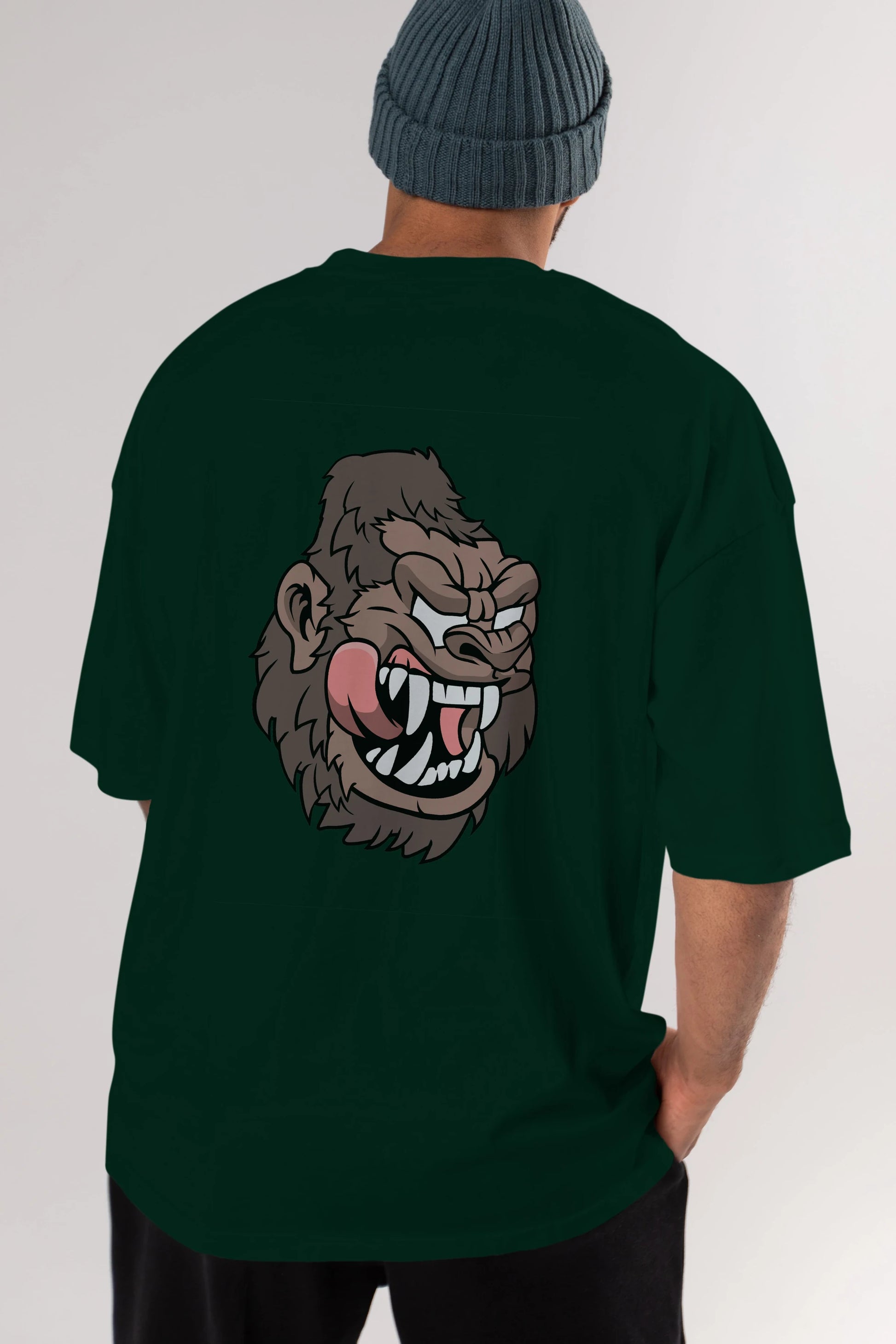 Big Gorilla Arka Baskılı Oversize t-shirt Erkek Kadın Unisex %100 Pamuk tişort
