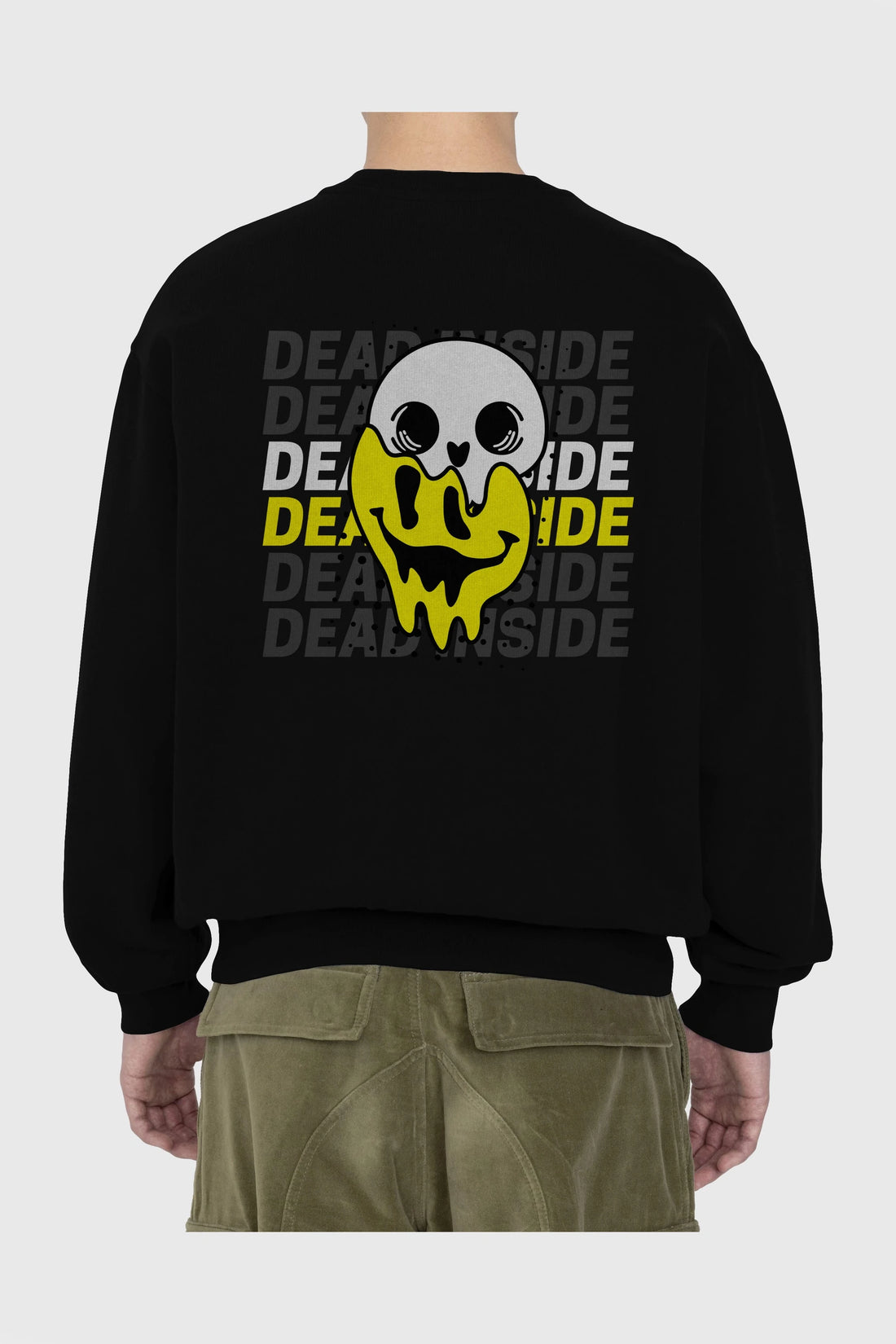 Dead Inside Yazılı Arka Baskılı Oversize Sweatshirt Erkek Kadın Unisex