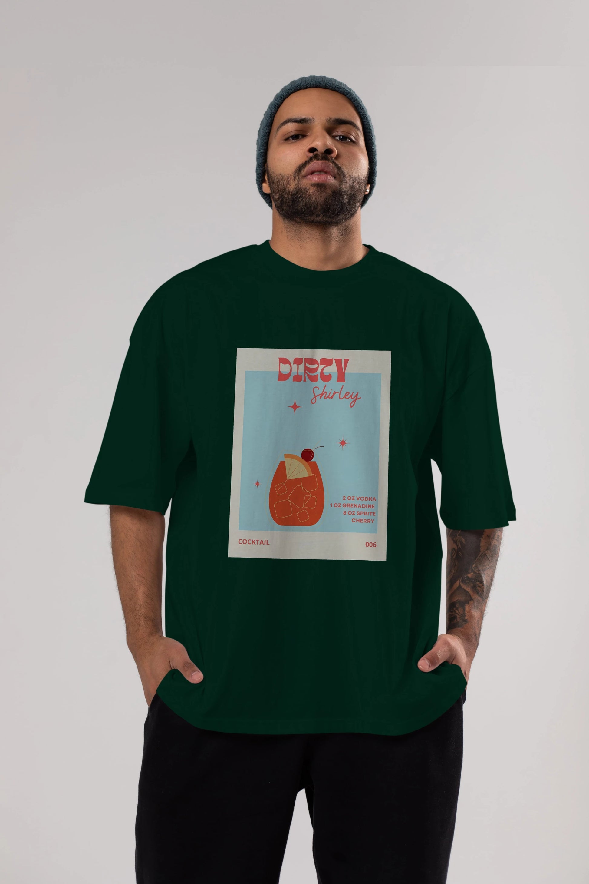 Dirty Shirley Ön Baskılı Oversize t-shirt Erkek Kadın Unisex %100 Pamuk Bisiklet Yaka tişort