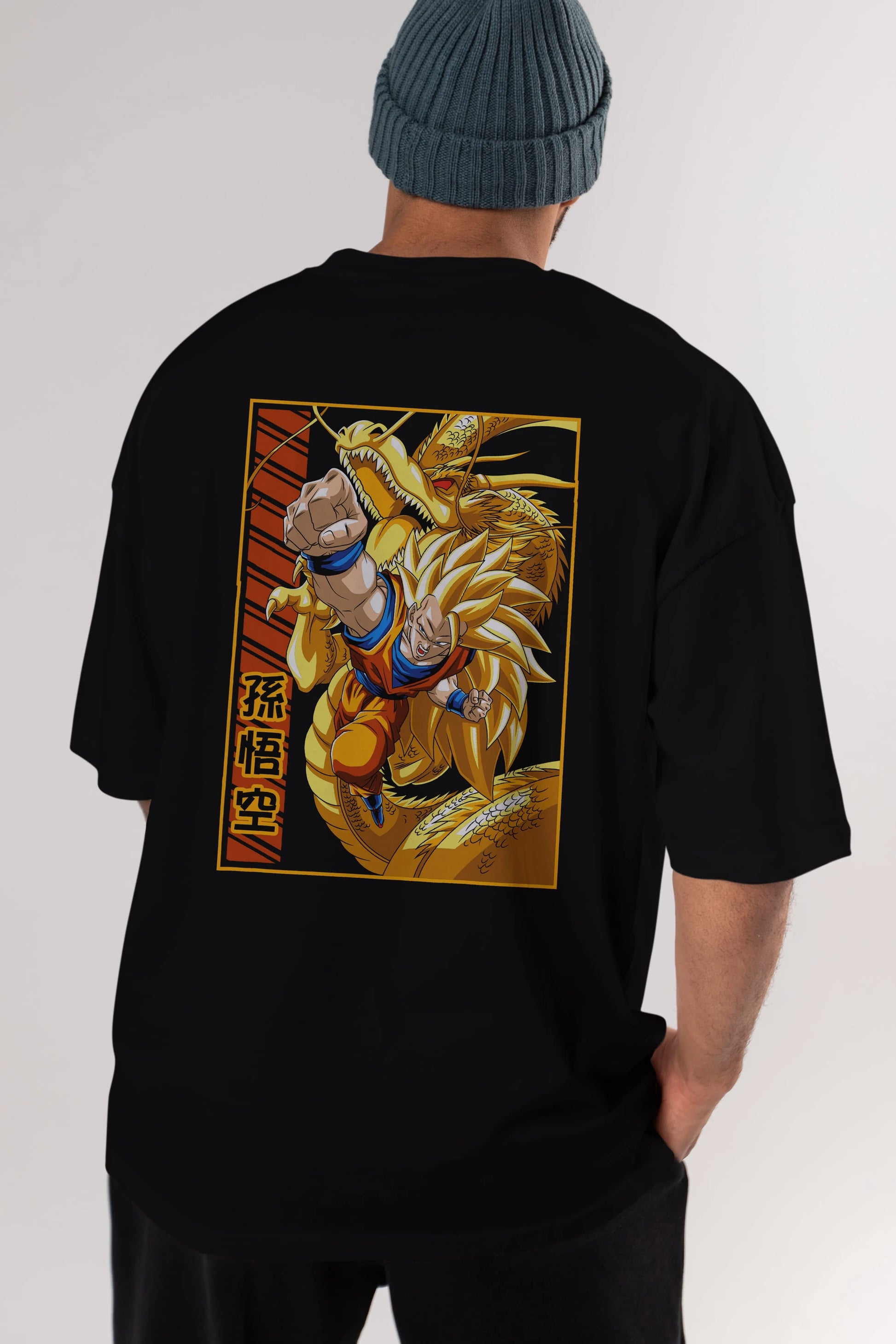 DragonBall Goku Anime Arka Baskılı Oversize t-shirt Erkek Kadın Unisex