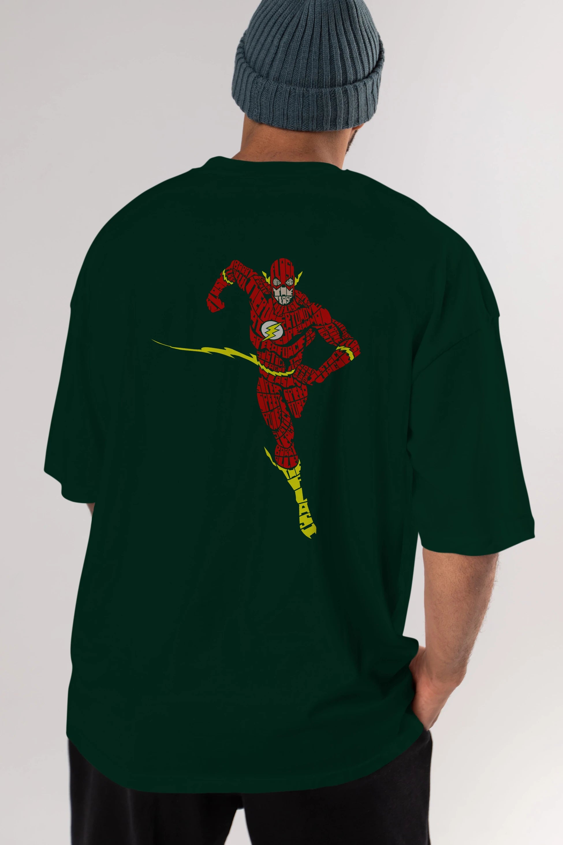 The Flash Arka Baskılı Oversize t-shirt %100 pamuk Erkek Kadın Unisex