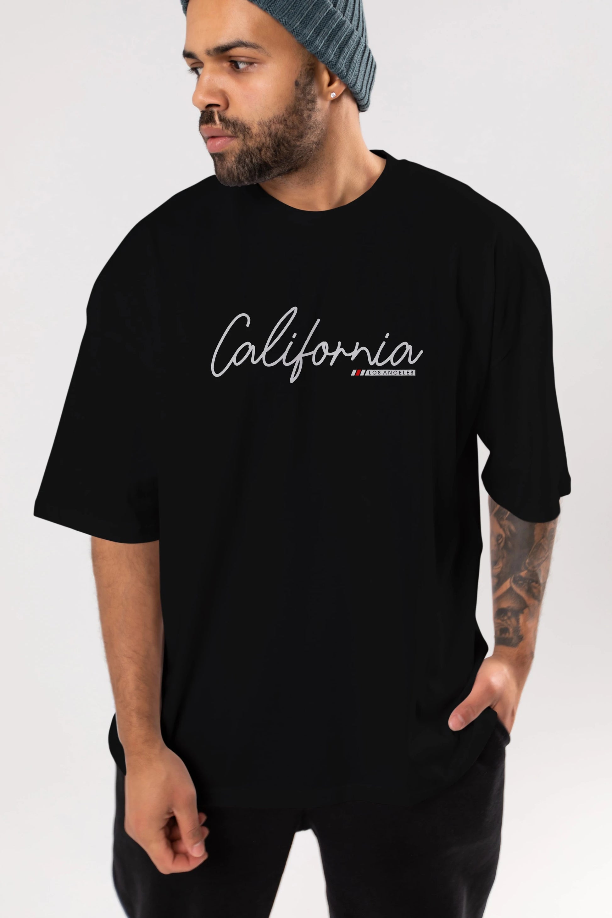California Ön Baskılı Oversize t-shirt Erkek Kadın Unisex