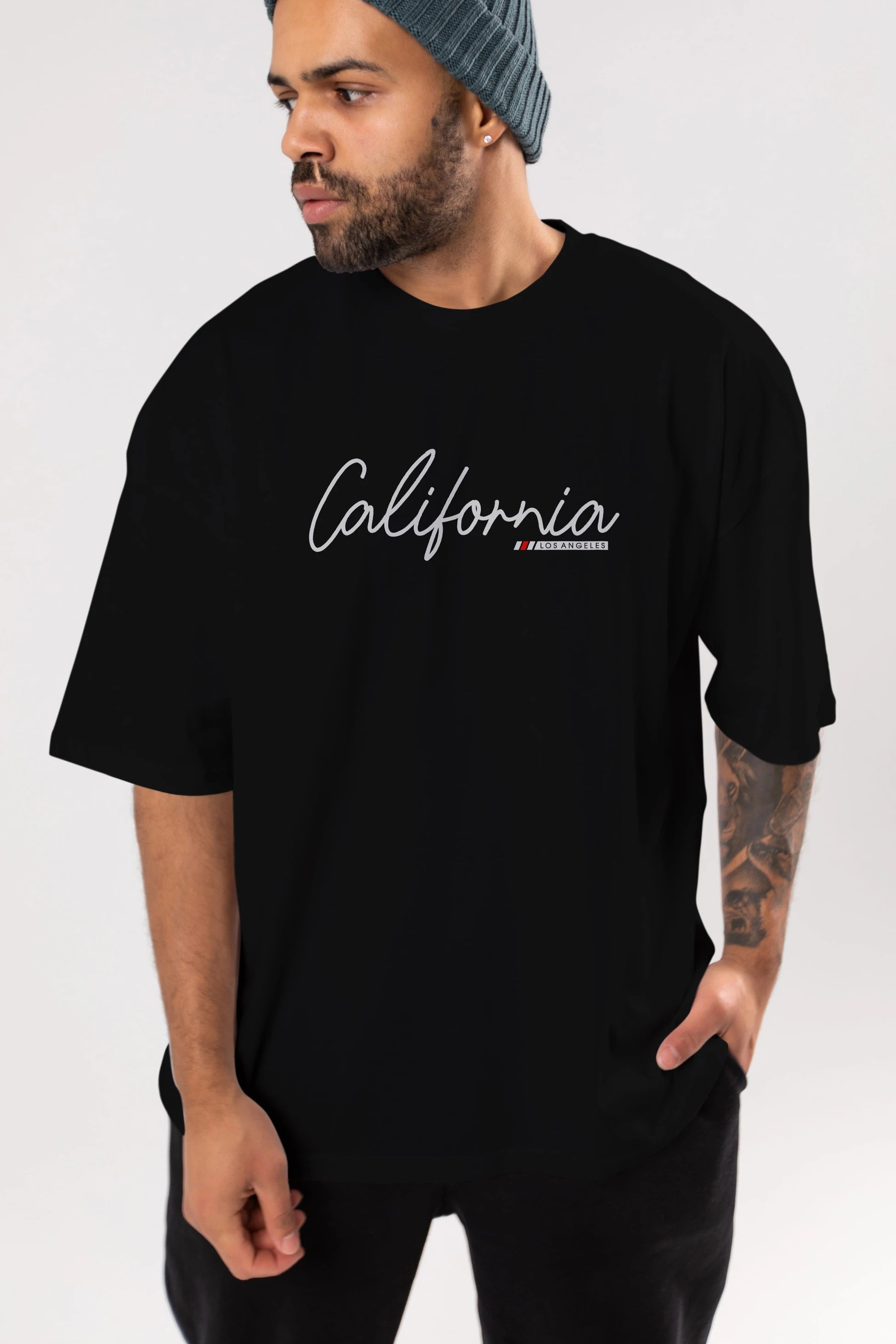 California Ön Baskılı Oversize t-shirt Erkek Kadın Unisex