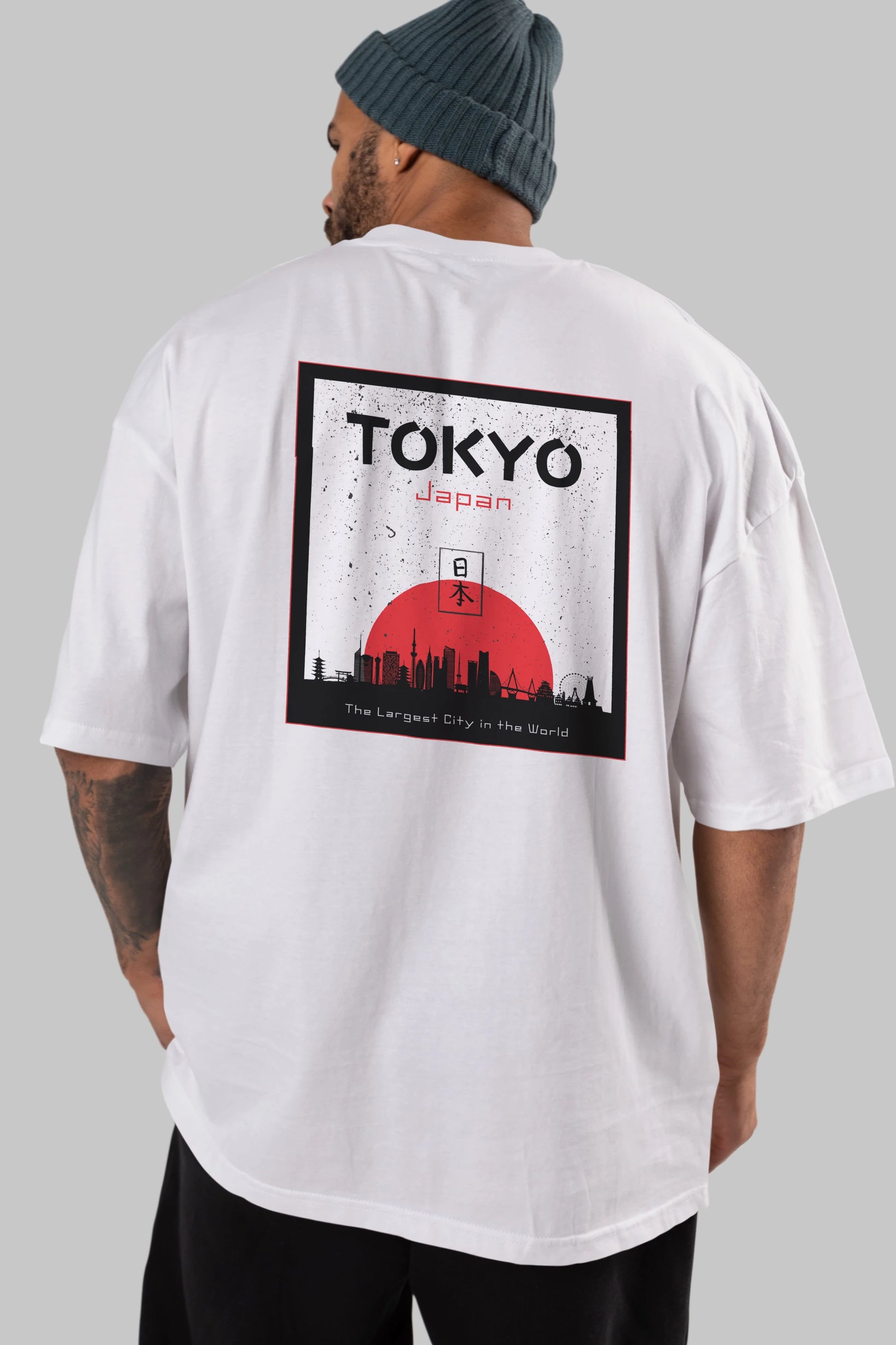 Tokyo Japan Yazılı Arka Baskılı Oversize t-shirt Erkek Kadın Unisex