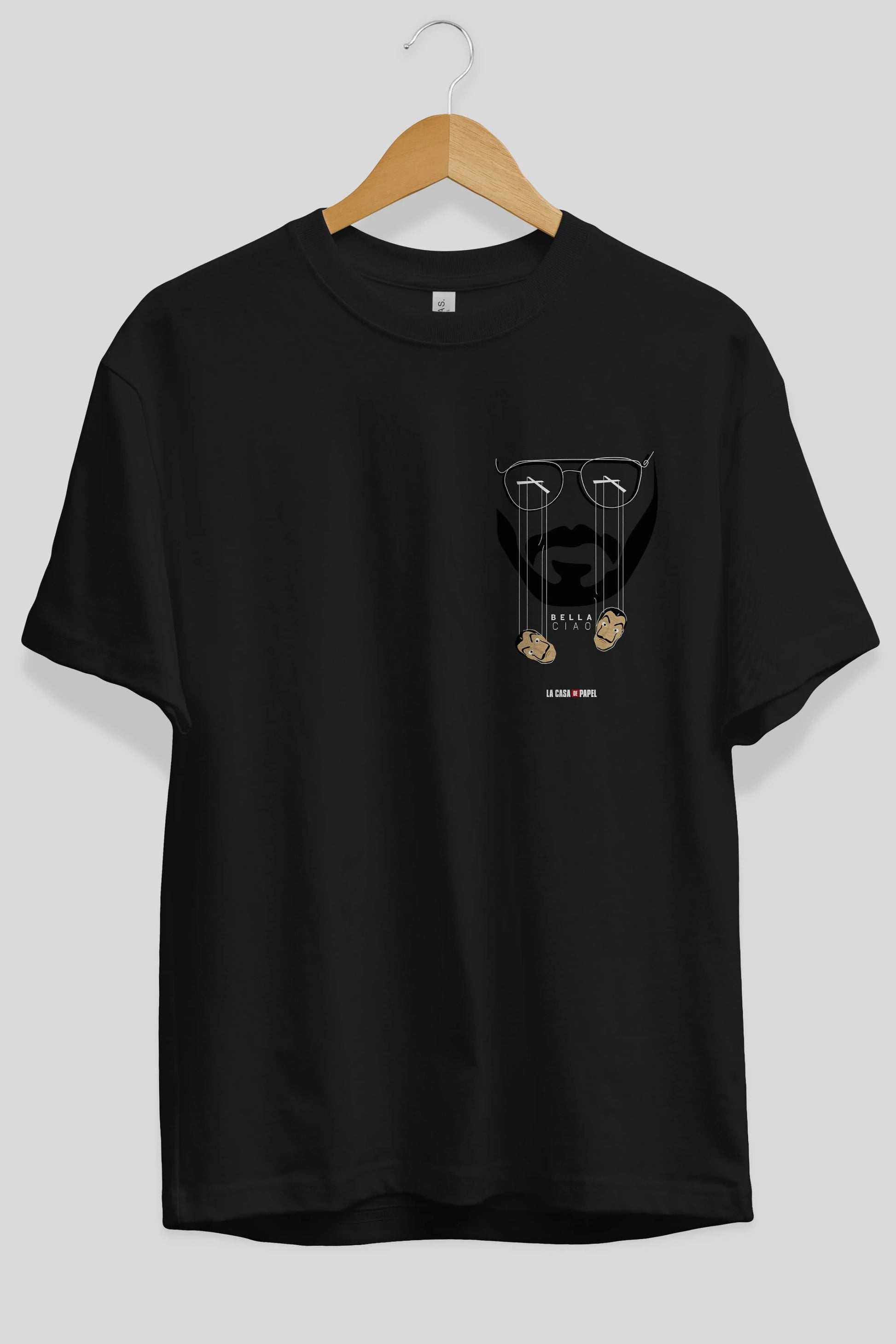 La Casa De Papel (11) Ön Sol Baskılı Oversize t-shirt Erkek Kadın Unisex %100 Pamuk Bisiklet Yaka tişort