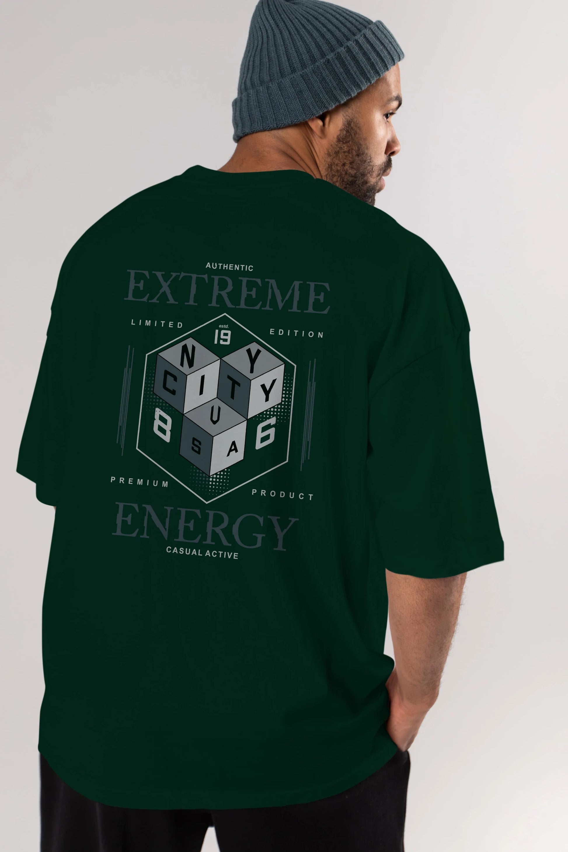 Extreme Energy Arka Baskılı Oversize t-shirt Erkek Kadın Unisex