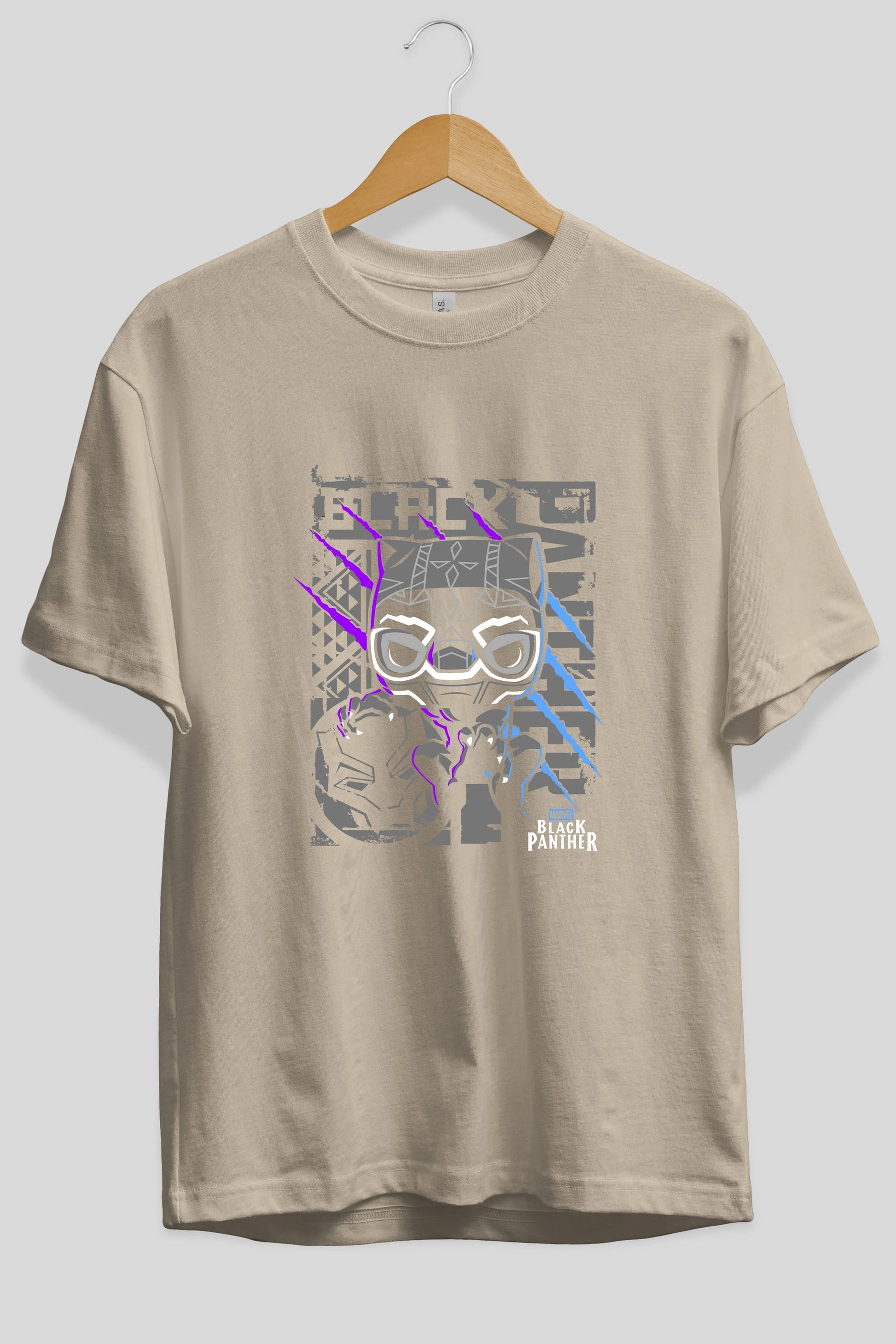 Black Panther Ön Baskılı Oversize t-shirt Erkek Kadın Unisex %100 Pamuk Bisiklet Yaka tişort