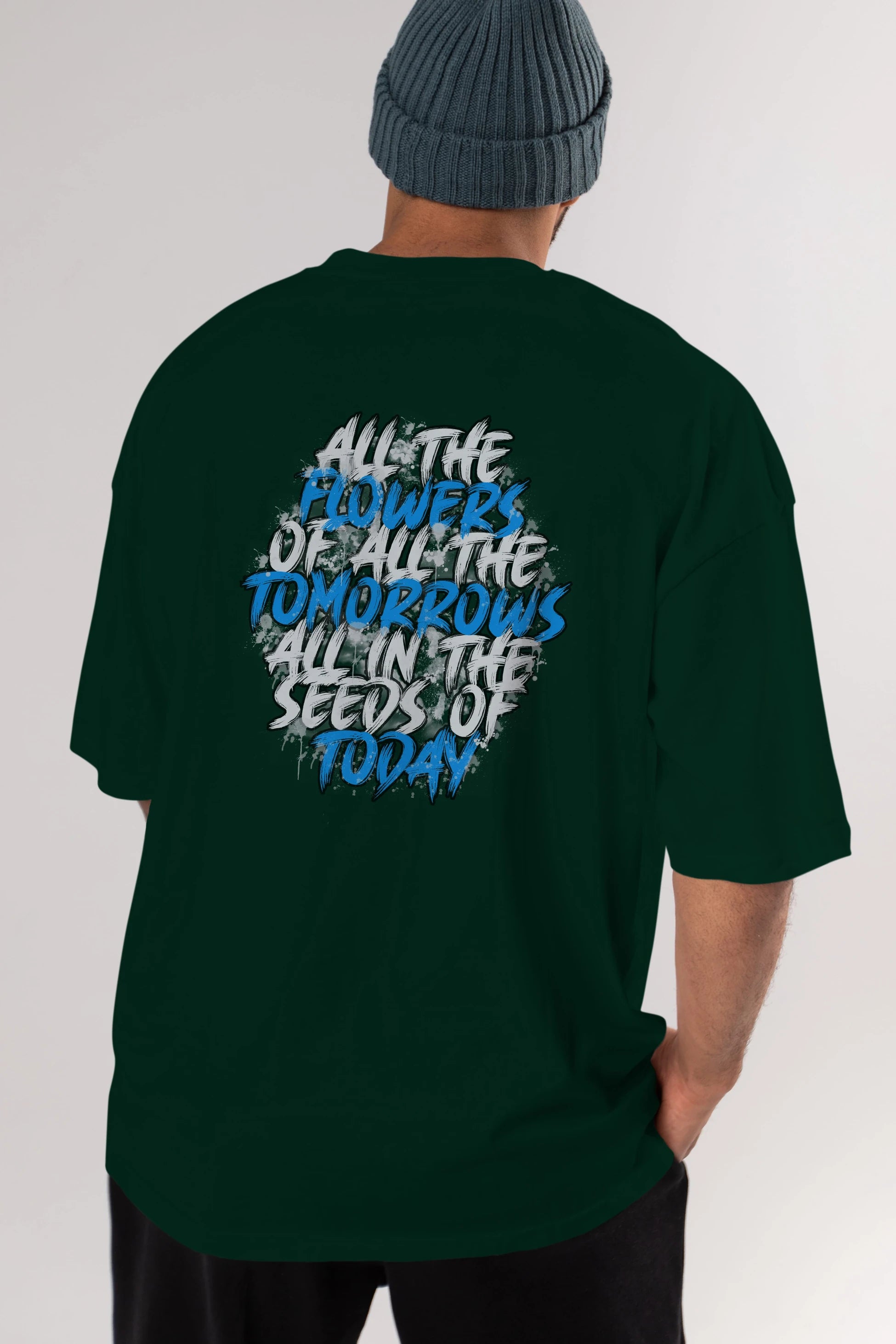 All The Flowers Arka Baskılı Oversize t-shirt Erkek Kadın Unisex