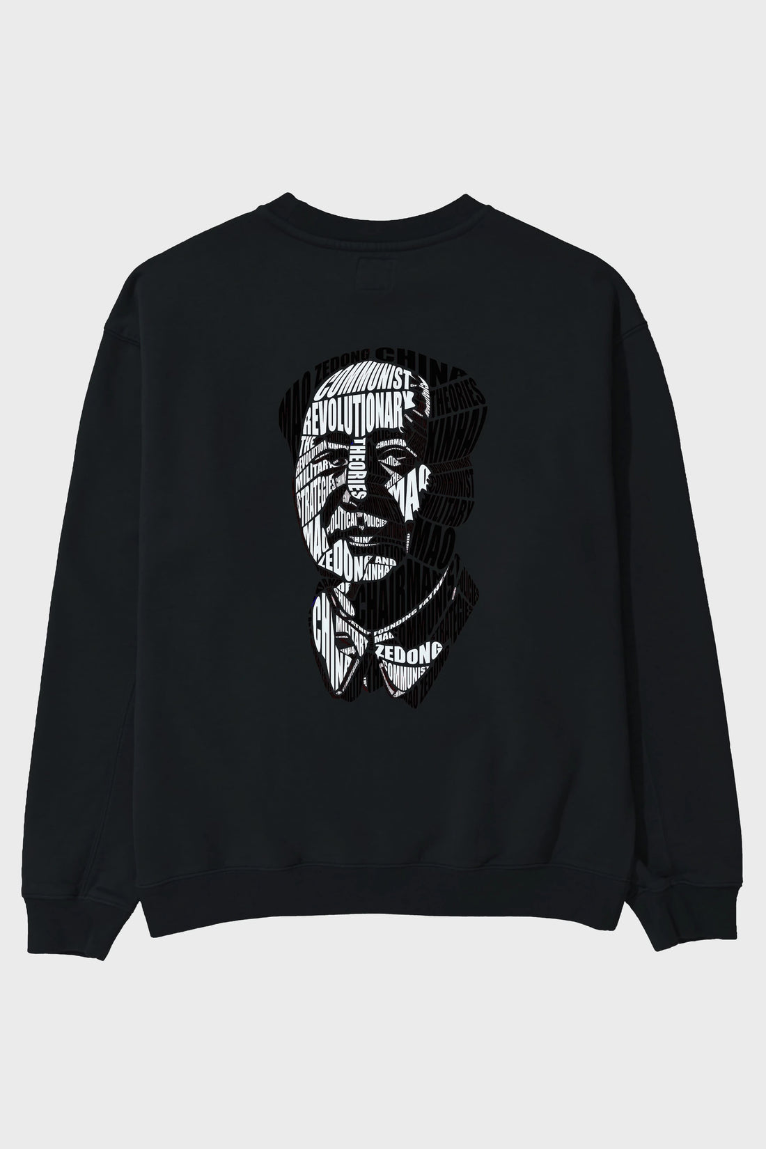 Mao Zedong Calligram Arka Baskılı Oversize Sweatshirt Erkek Kadın Unisex