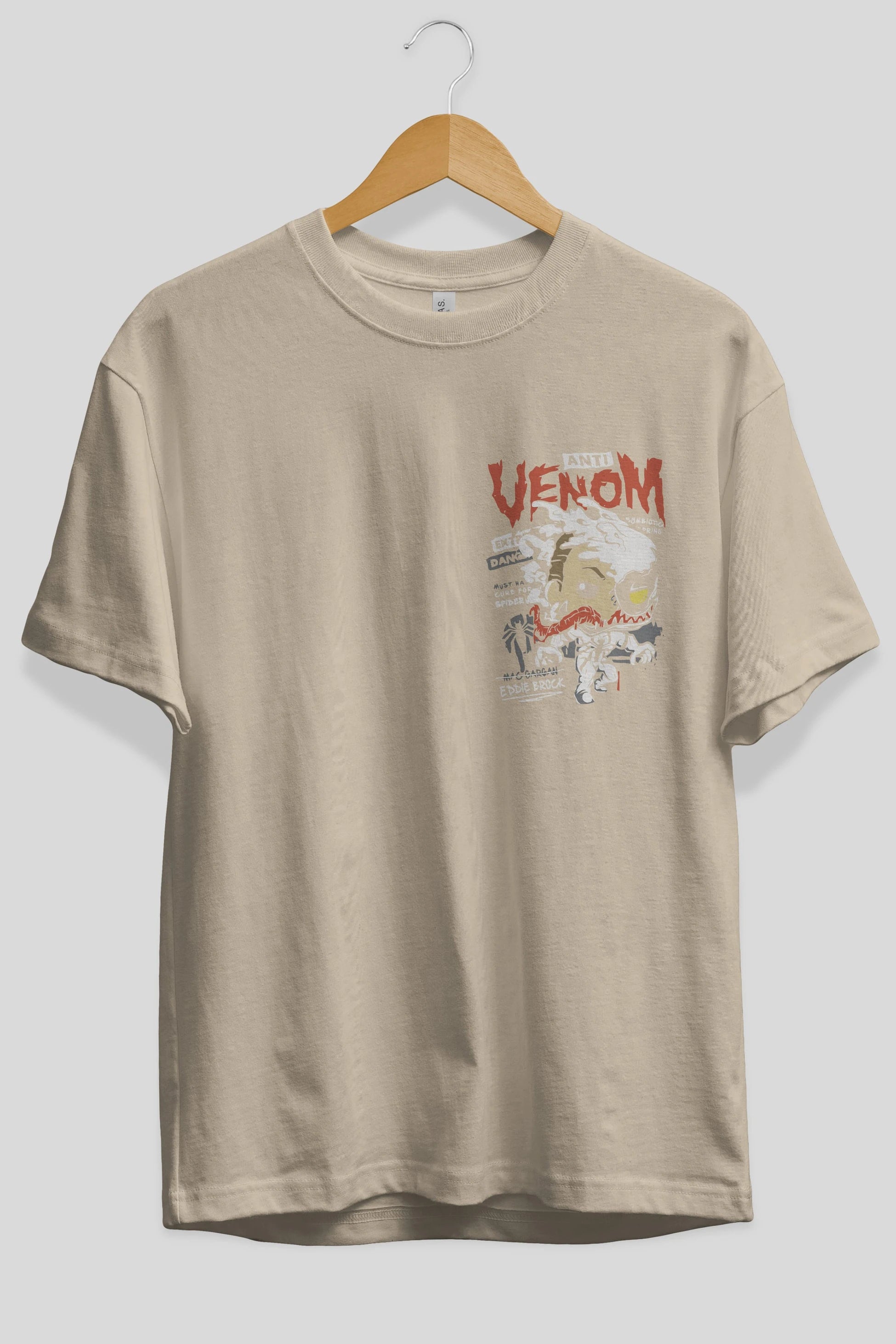 Venom (9) Ön Sol Baskılı Oversize t-shirt Erkek Kadın Unisex %100 Pamuk Bisiklet Yaka tişort
