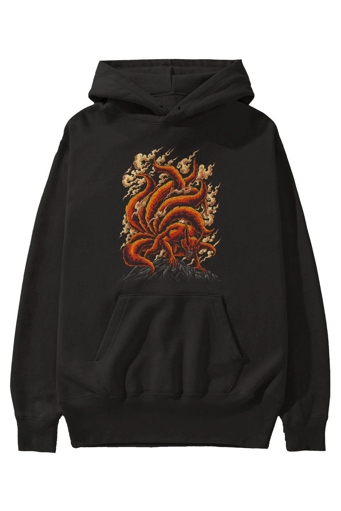 NARUTO KYUUBI Anime Ön Baskılı Hoodie Oversize Kapüşonlu Sweatshirt Erkek Kadın Unisex