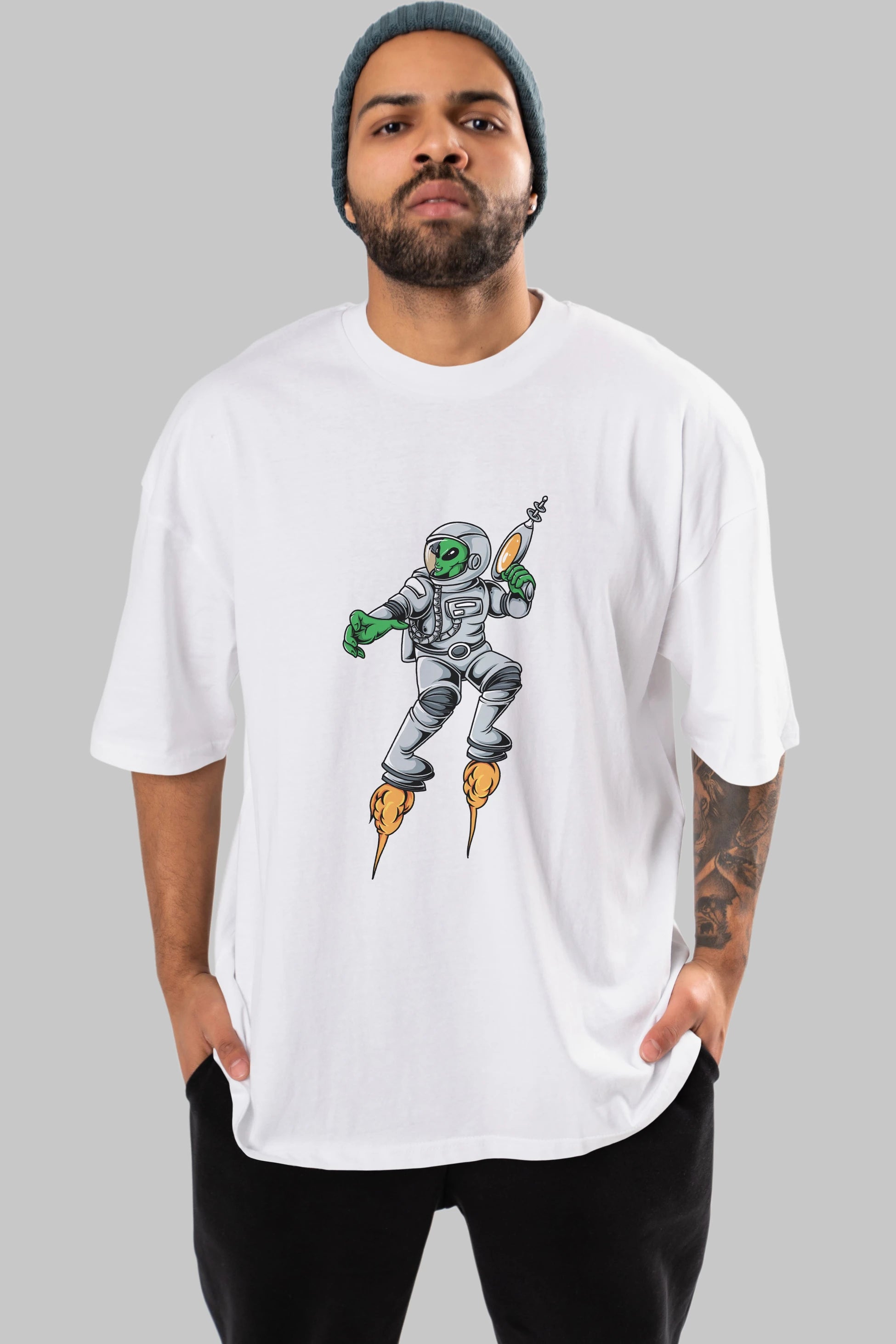 Alien Wars Ön Baskılı Oversize t-shirt Erkek Kadın Unisex
