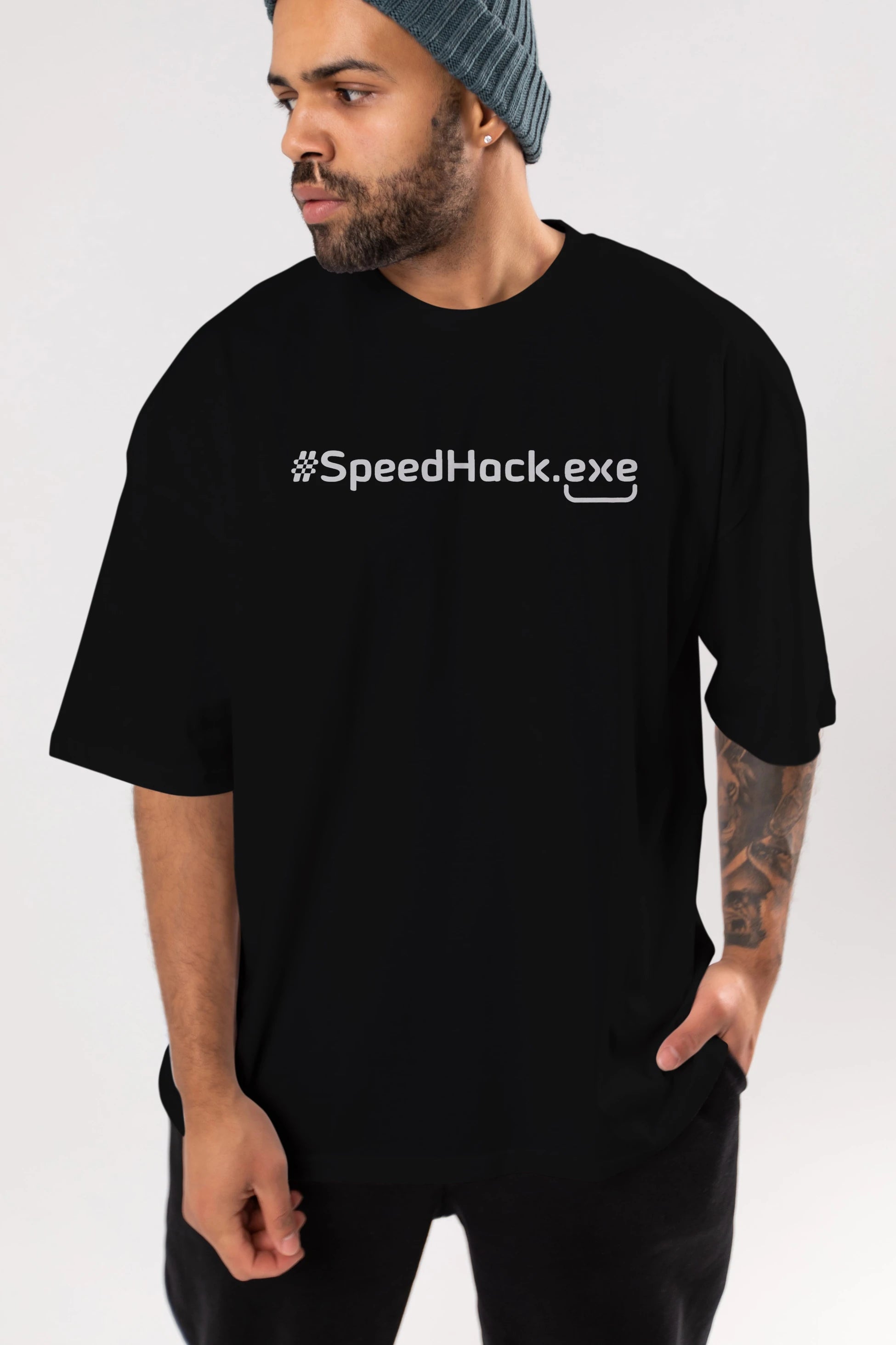 Speedhackexe Ön Baskılı Oversize t-shirt %100 pamuk Erkek Kadın Unisex