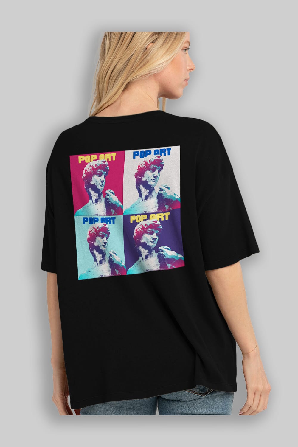 Creative Pop Art Arka Baskılı Oversize t-shirt Erkek Kadın Unisex