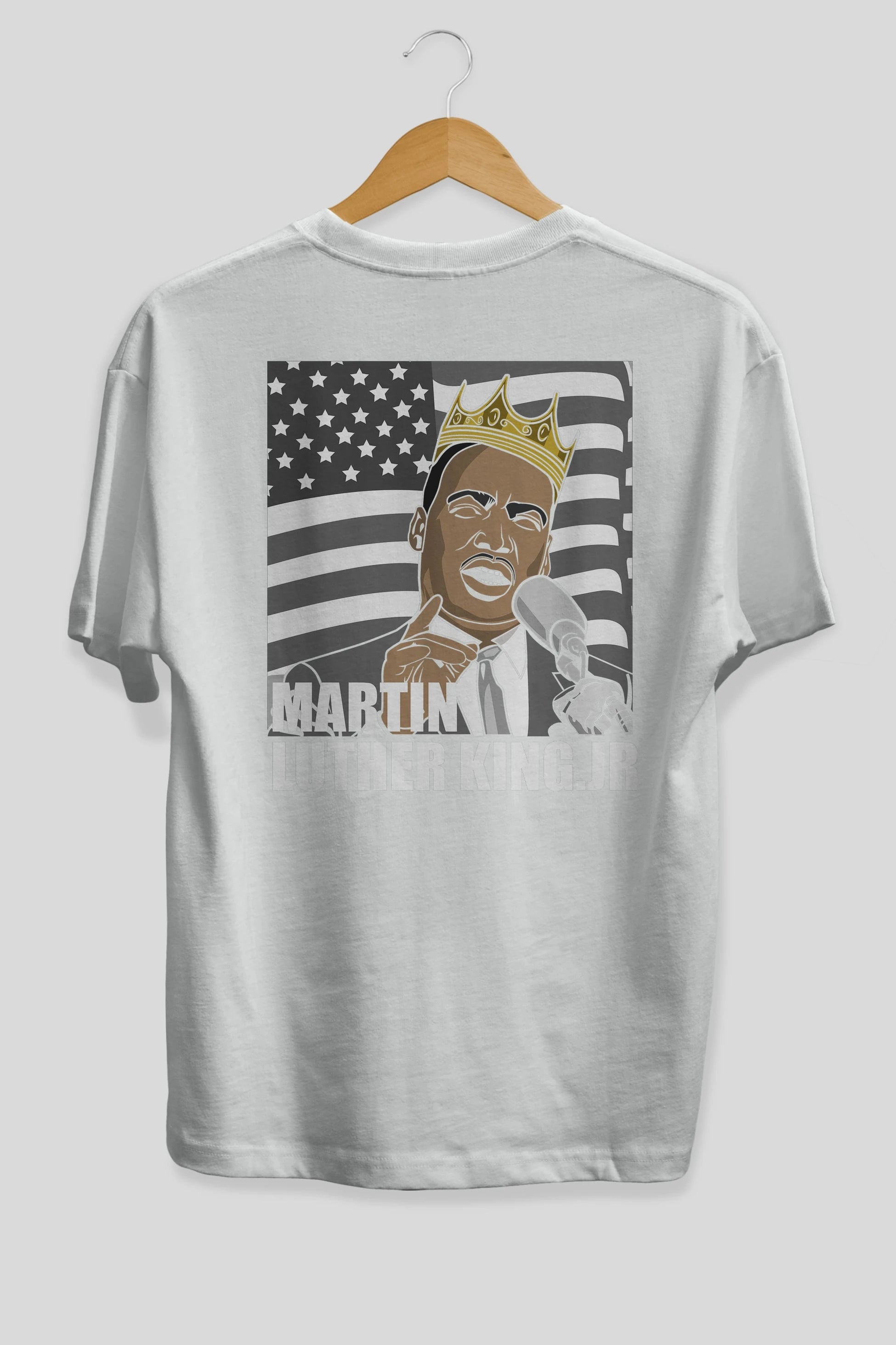 Luther King Arka Baskılı Oversize t-shirt Erkek Kadın Unisex %100 Pamuk tişort