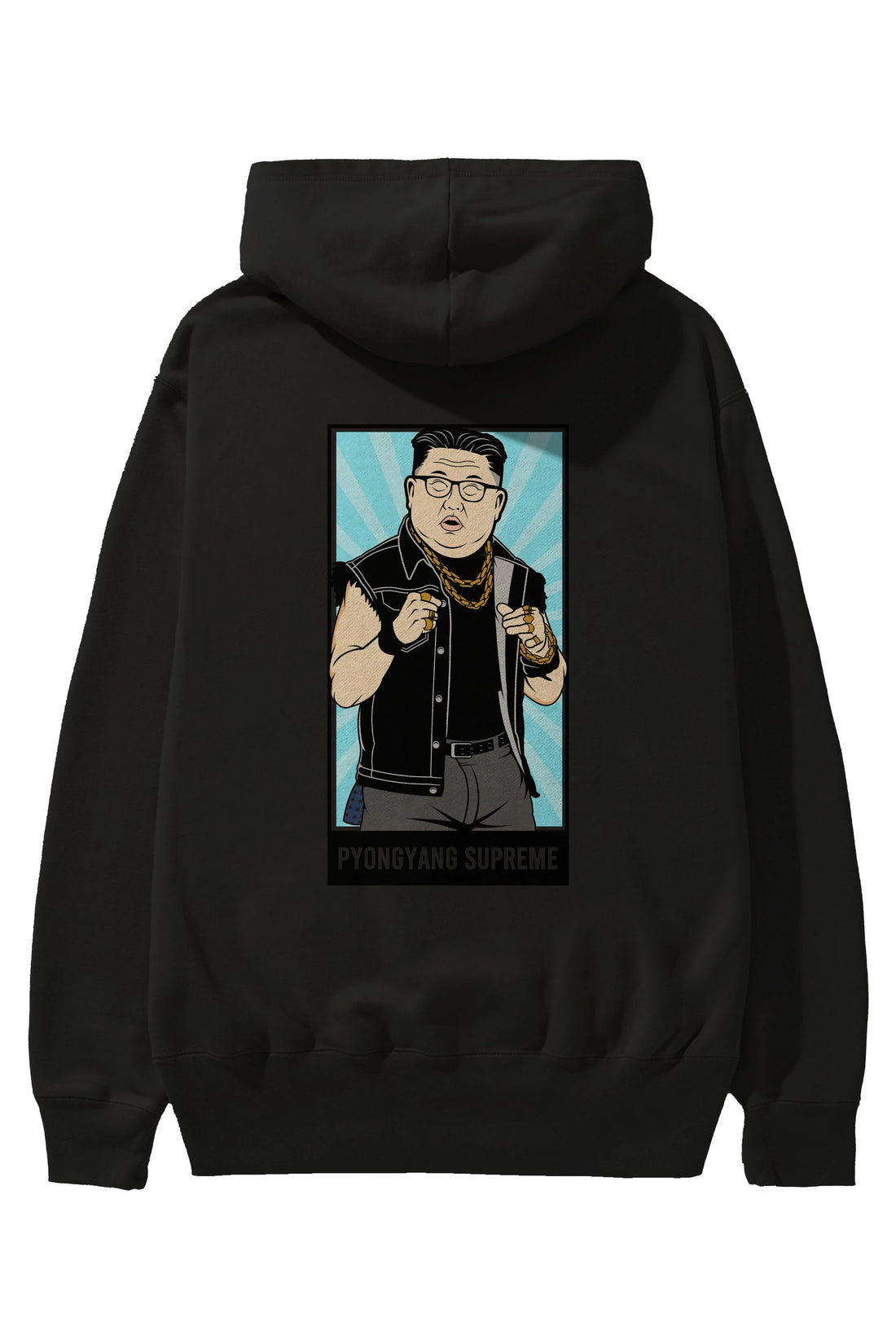 Kim Jong Un Pyongyang Supreme Arka Baskılı Hoodie Oversize Kapüşonlu Sweatshirt Erkek Kadın Unisex