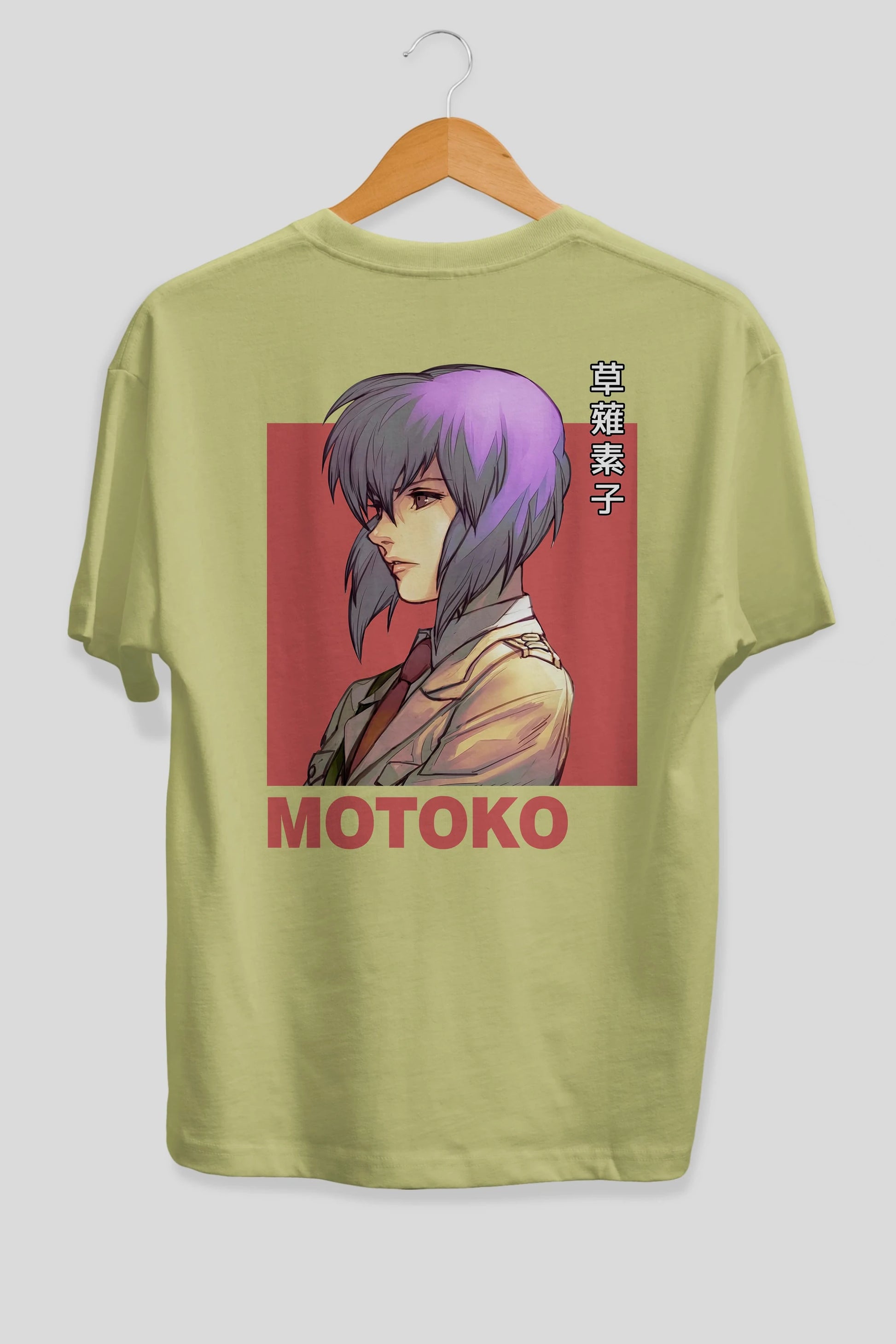 Motoko Kusanagi 12 Anime Arka Baskılı Oversize t-shirt Erkek Kadın Unisex