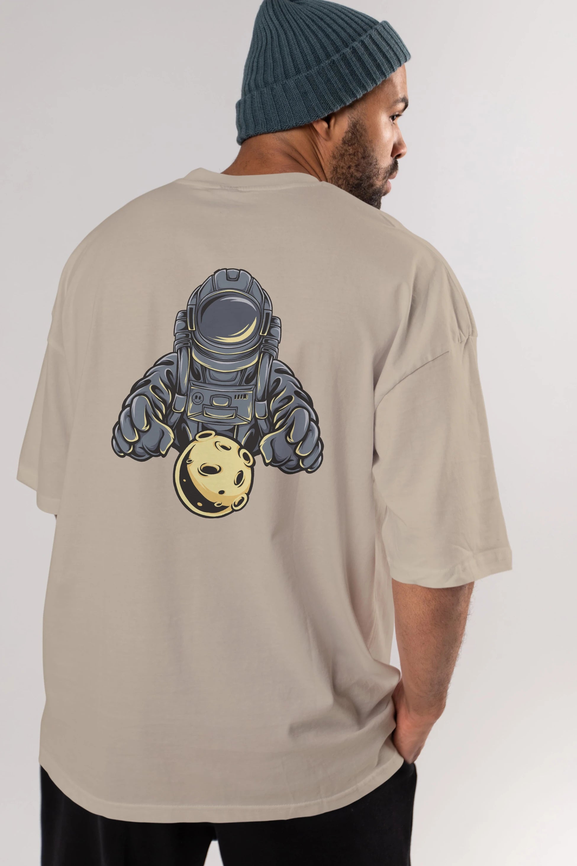 Astromoon tshirt Arka Baskılı Oversize t-shirt Erkek Kadın Unisex