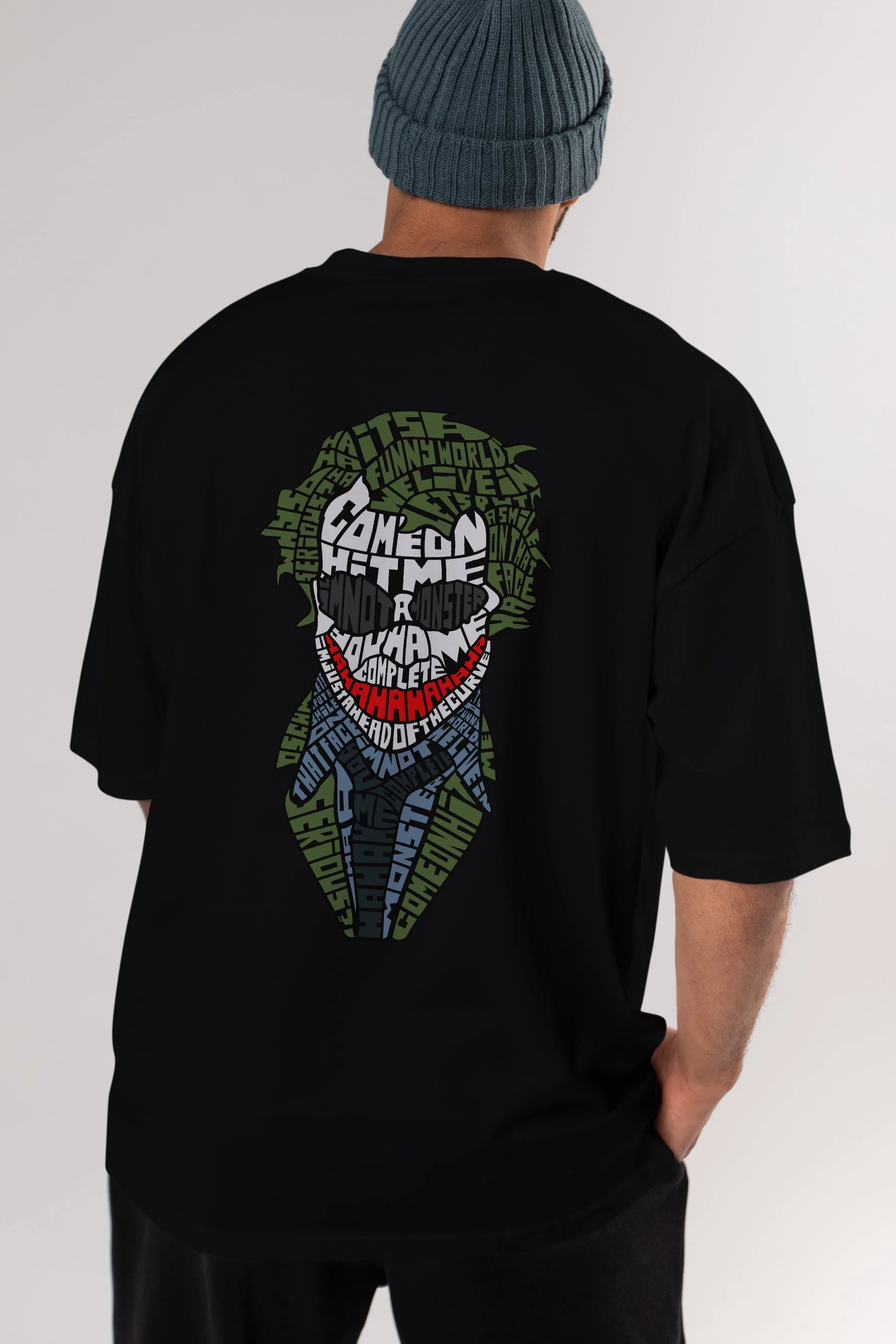 Why So Serious Arka Baskılı Oversize t-shirt %100 pamuk Erkek Kadın Unisex