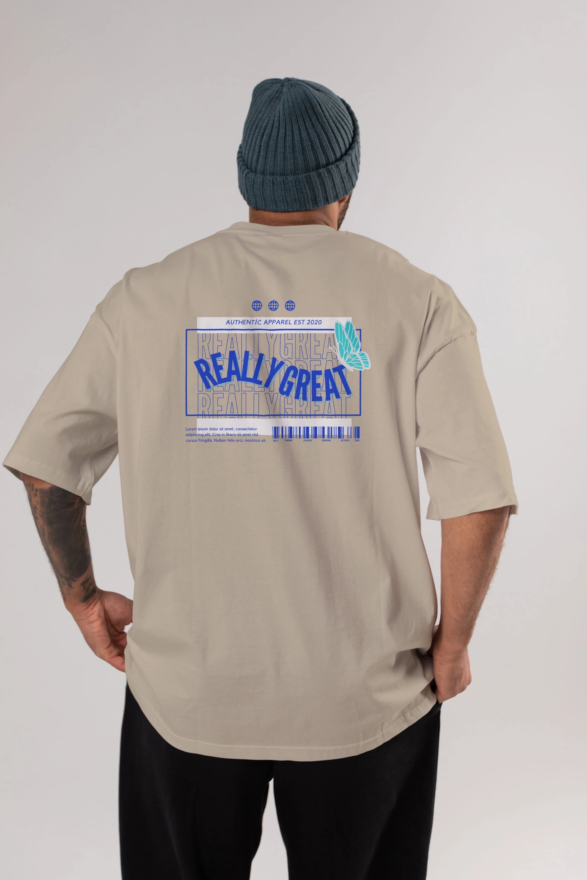 Really Great Yazılı Arka Baskılı Oversize t-shirt Erkek Kadın Unisex