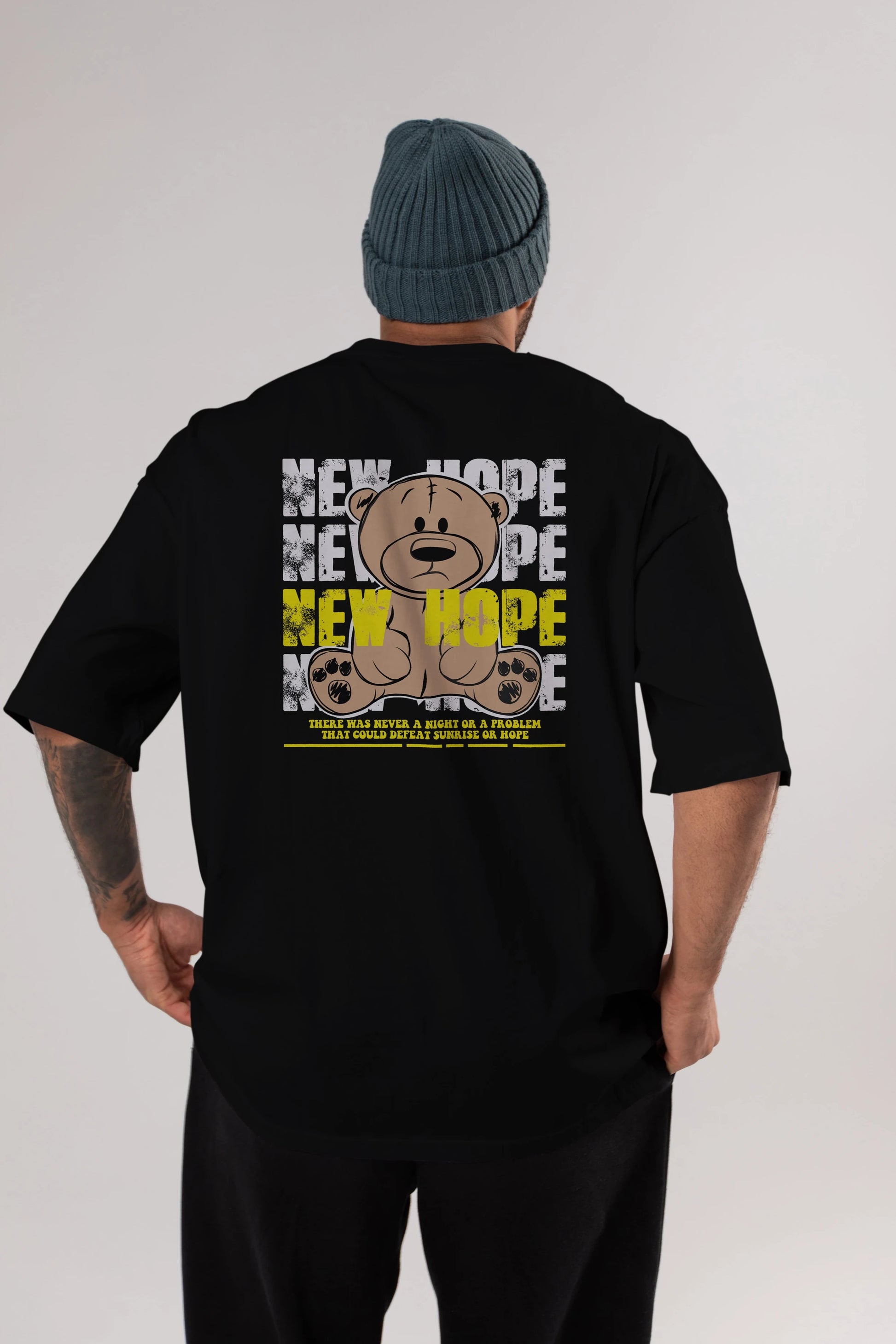 Teddy Bear New Hope Arka Baskılı Oversize t-shirt Erkek Kadın Unisex