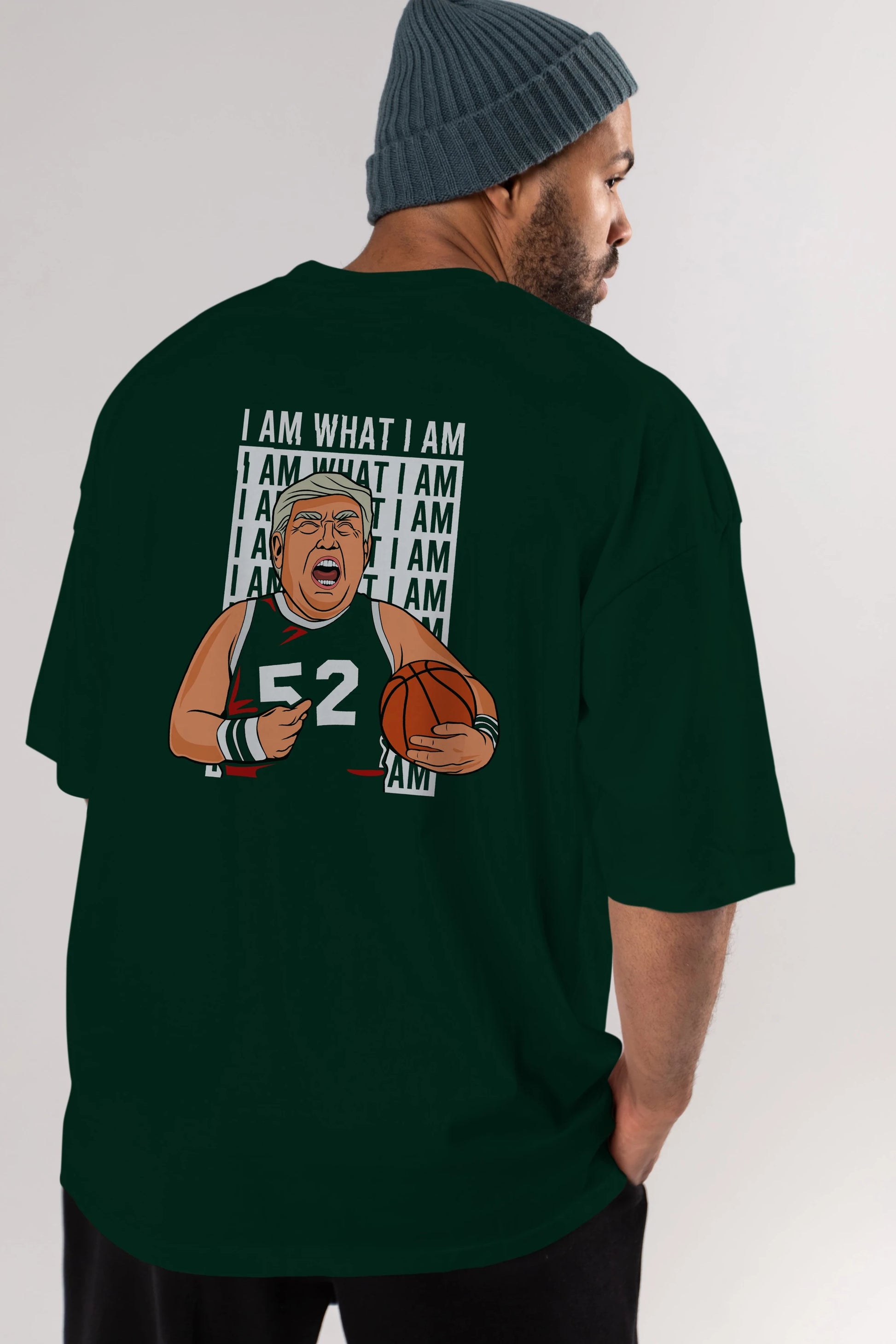 Trump Basketball Arka Baskılı Oversize t-shirt Erkek Kadın Unisex %100 Pamuk tişort