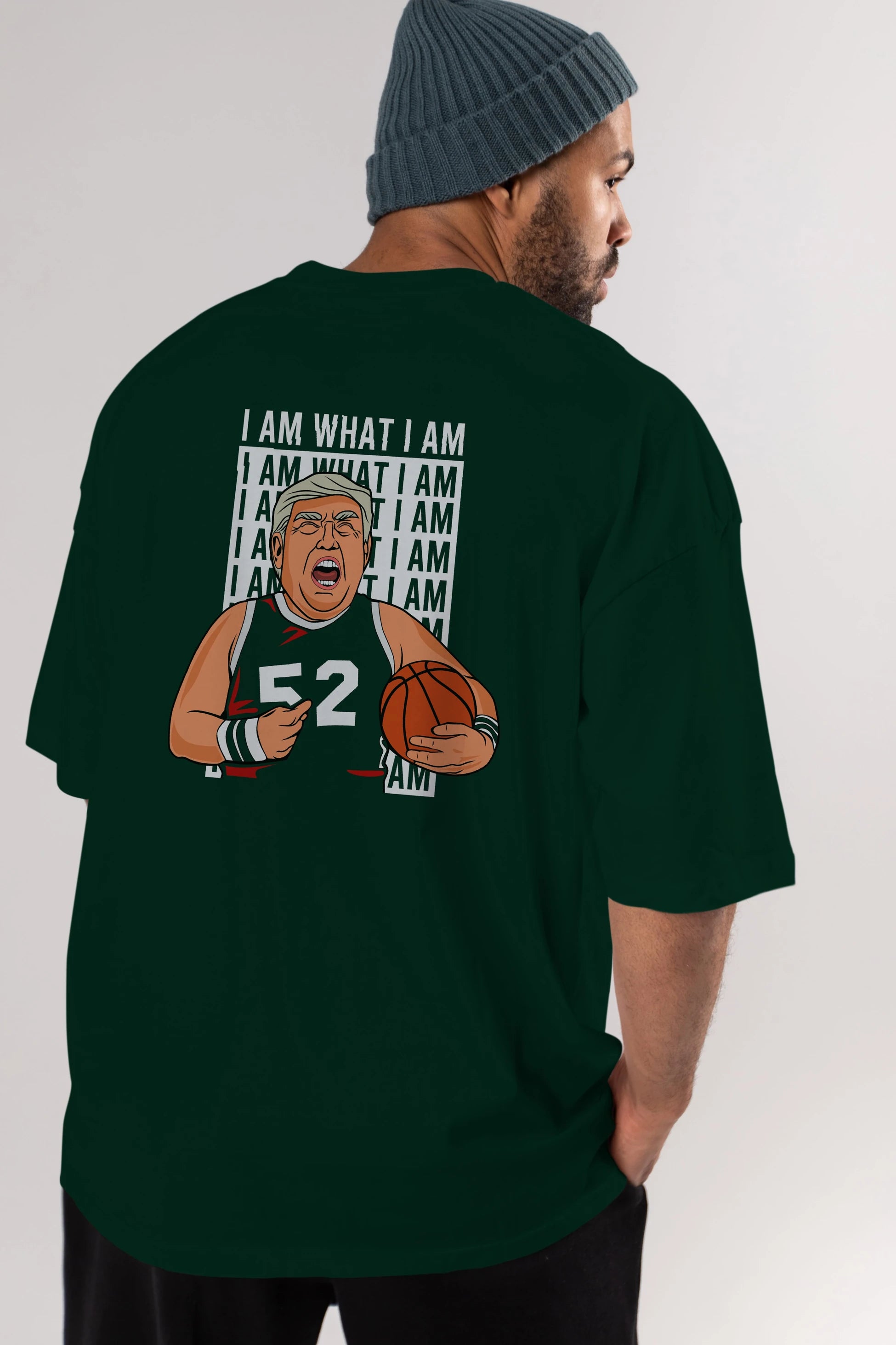 Trump Basketball Arka Baskılı Oversize t-shirt Erkek Kadın Unisex %100 Pamuk tişort