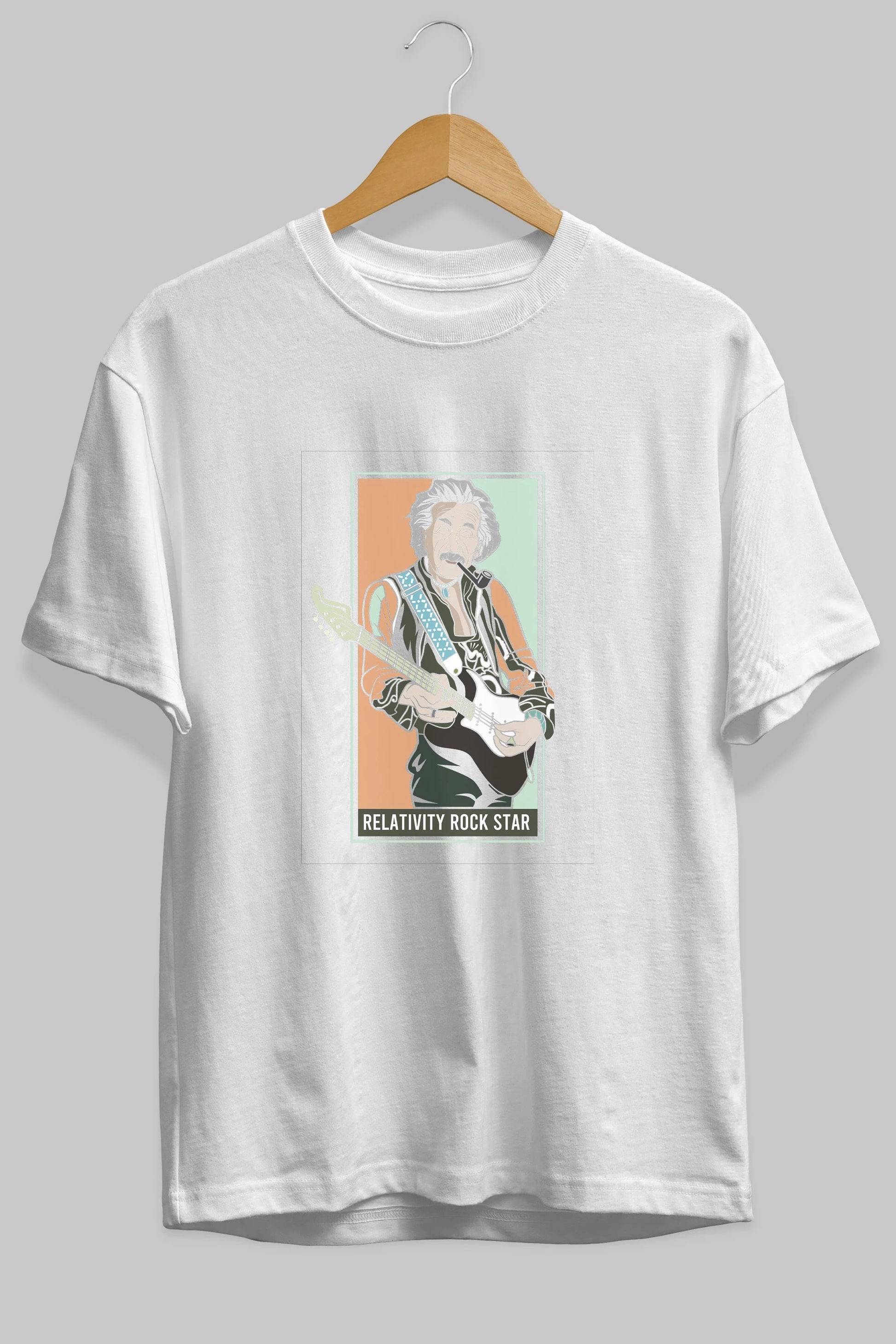 Jimmy Einstein Ön Baskılı Oversize t-shirt Erkek Kadın Unisex %100 Pamuk tişort