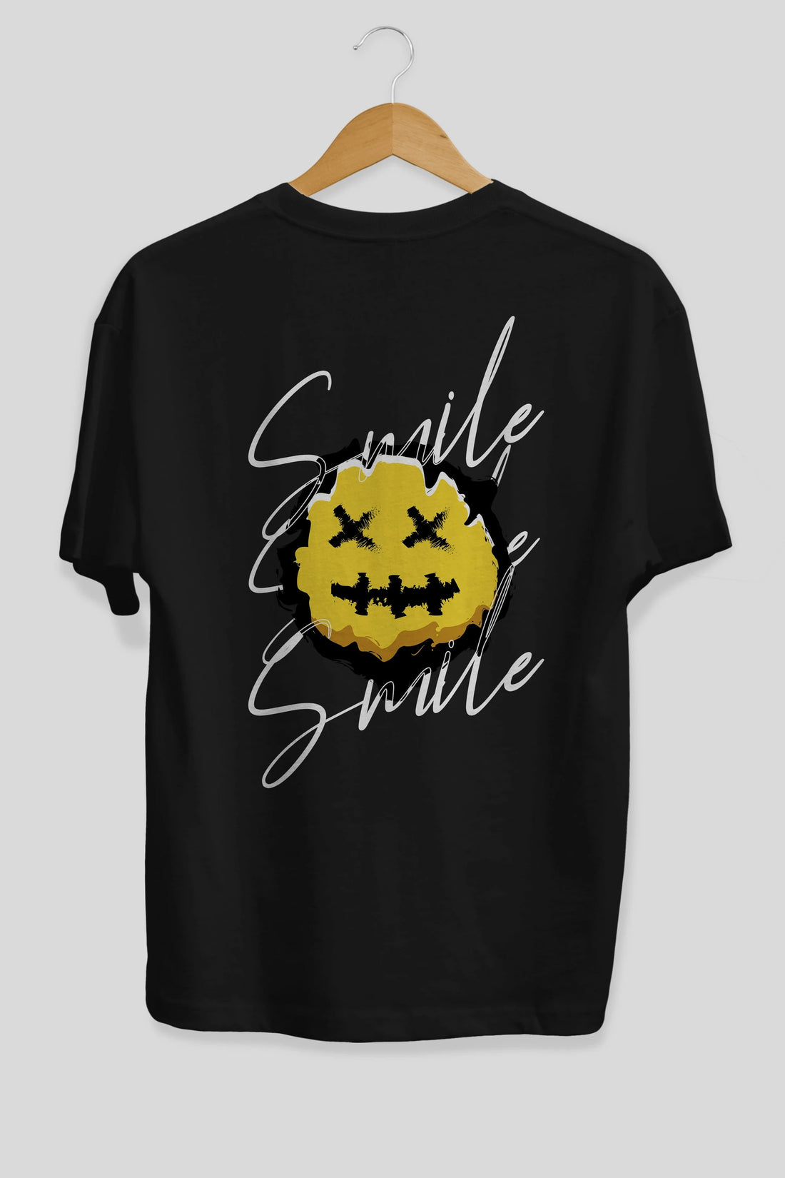 Smile Emoji Arka Baskılı Oversize t-shirt Erkek Kadın Unisex