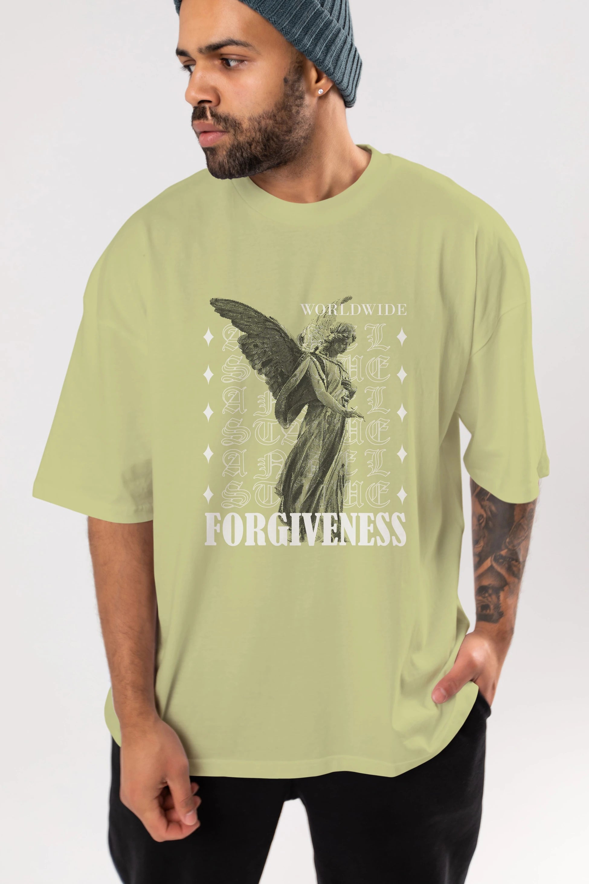 Angel Forgiveness Ön Baskılı Oversize t-shirt Erkek Kadın Unisex