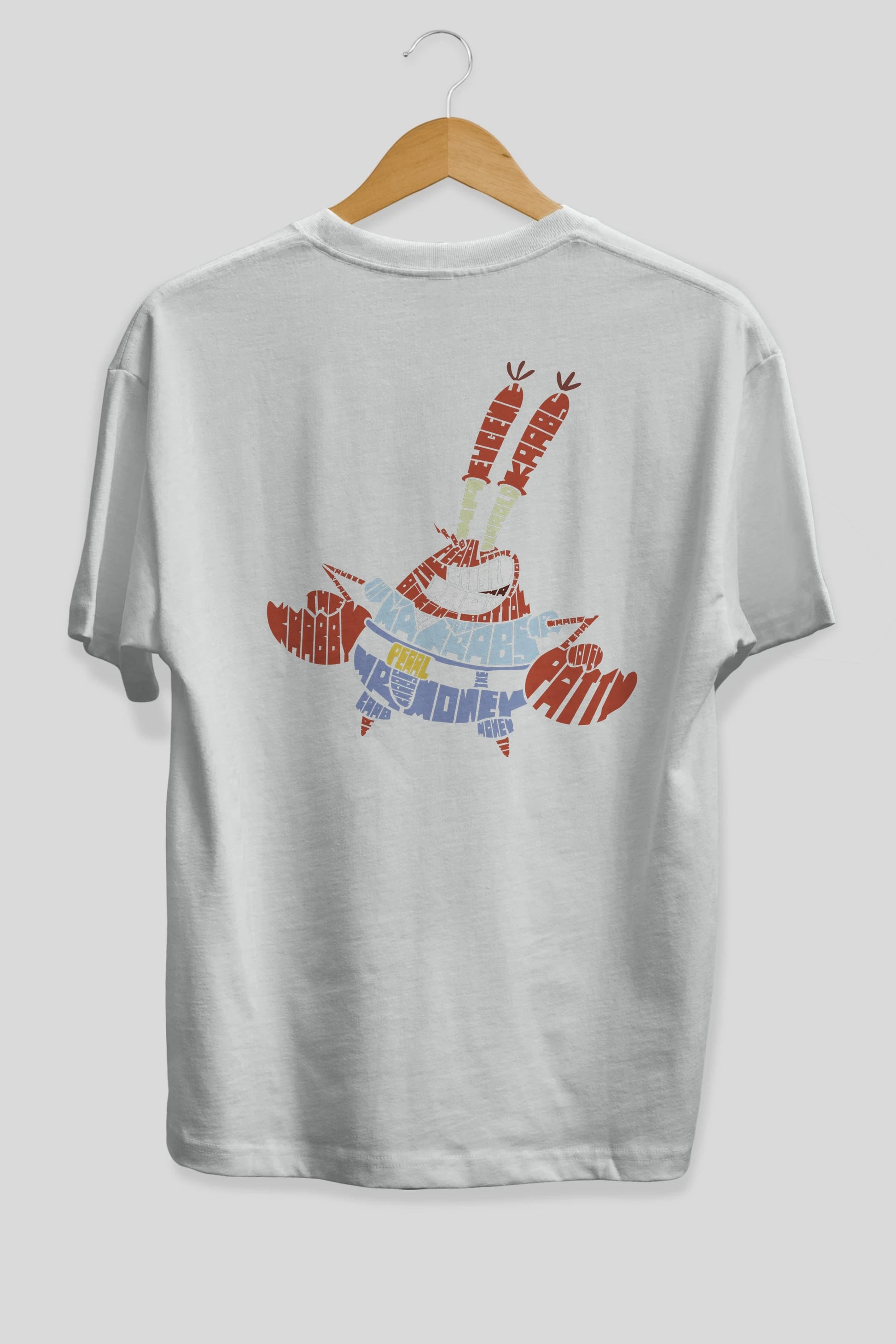 Mr Krabs Arka Baskılı Oversize t-shirt %100 pamuk Erkek Kadın Unisex
