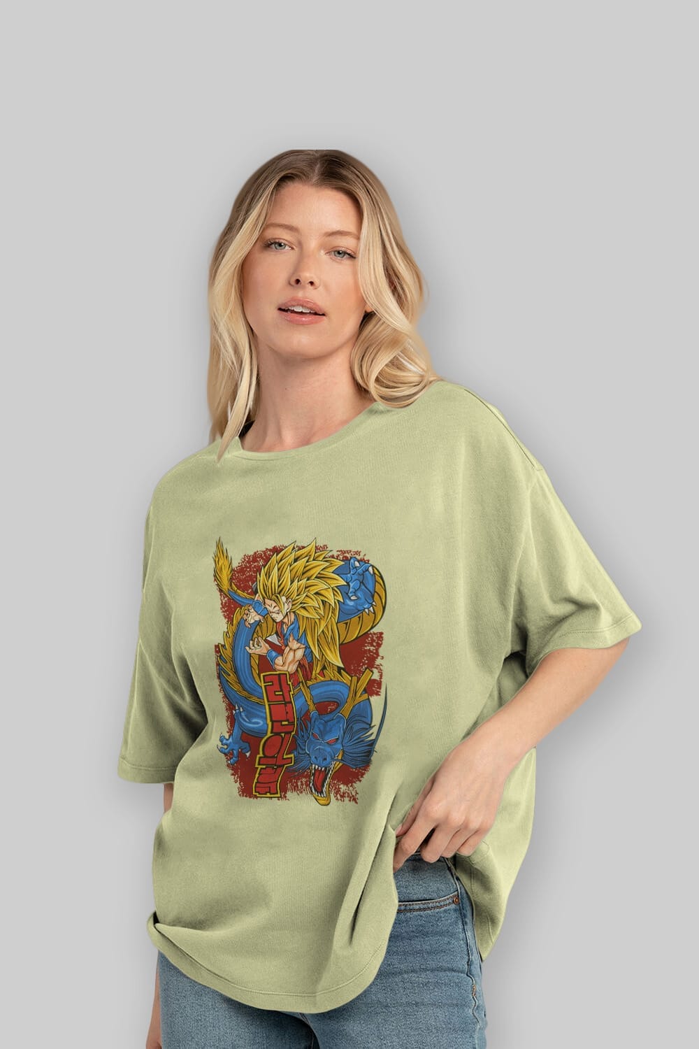 DRAGON BALL Z Anime Ön Baskılı Oversize t-shirt %100 pamuk Erkek Kadın Unisex
