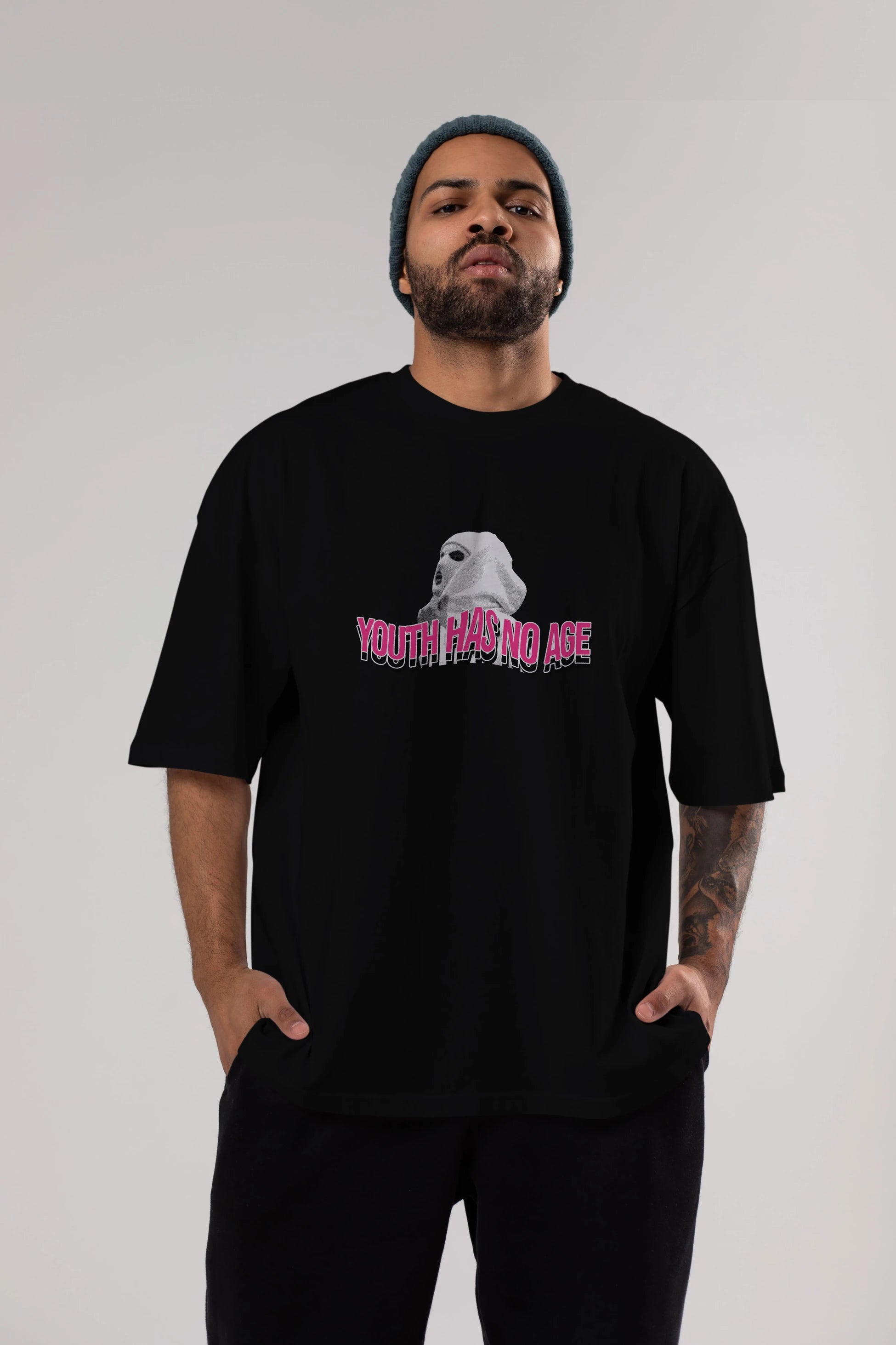 Youth Has No Age Ön Baskılı Oversize t-shirt Erkek Kadın Unisex