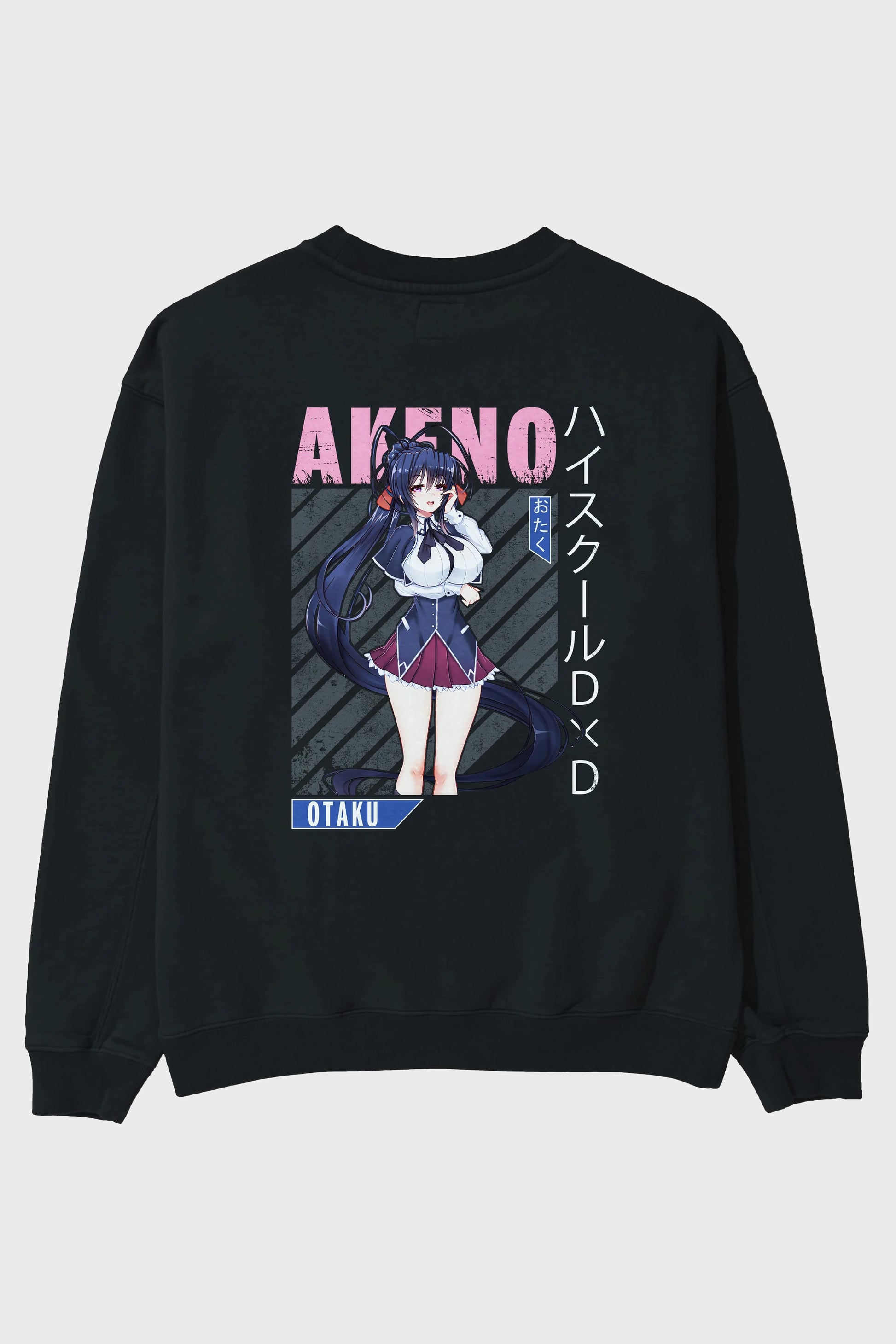 Akeno Himejima 4 Anime Arka Baskılı Oversize Sweatshirt Erkek Kadın Unisex
