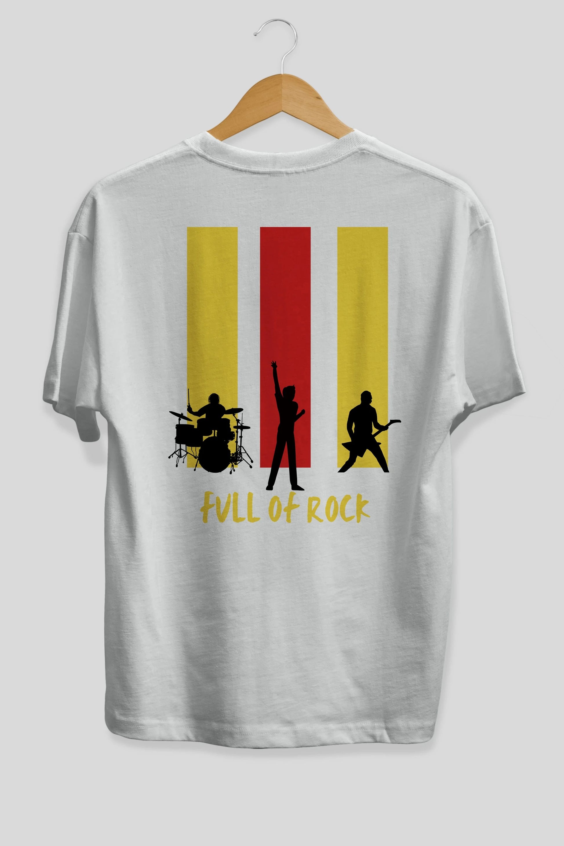Full of Rock Yazılı Arka Baskılı Oversize t-shirt Erkek Kadın Unisex